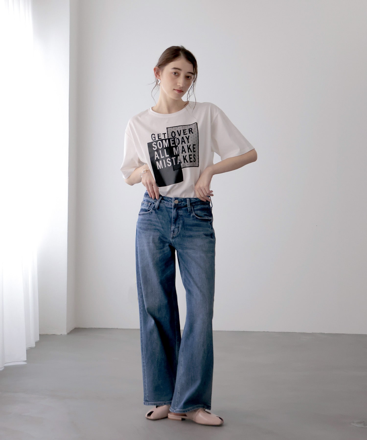 サイドファスナーロゴTシャツ