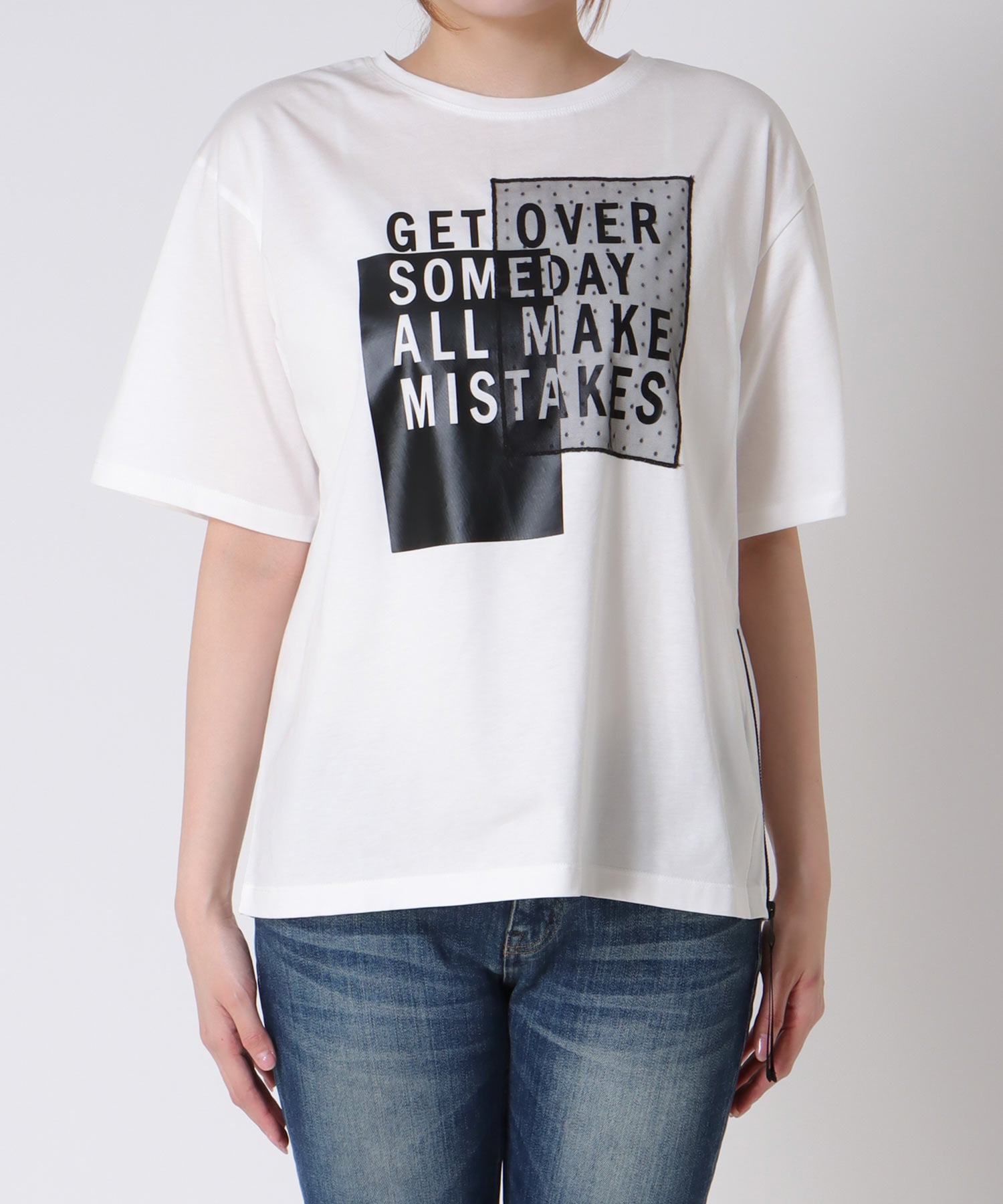 サイドファスナーロゴTシャツ