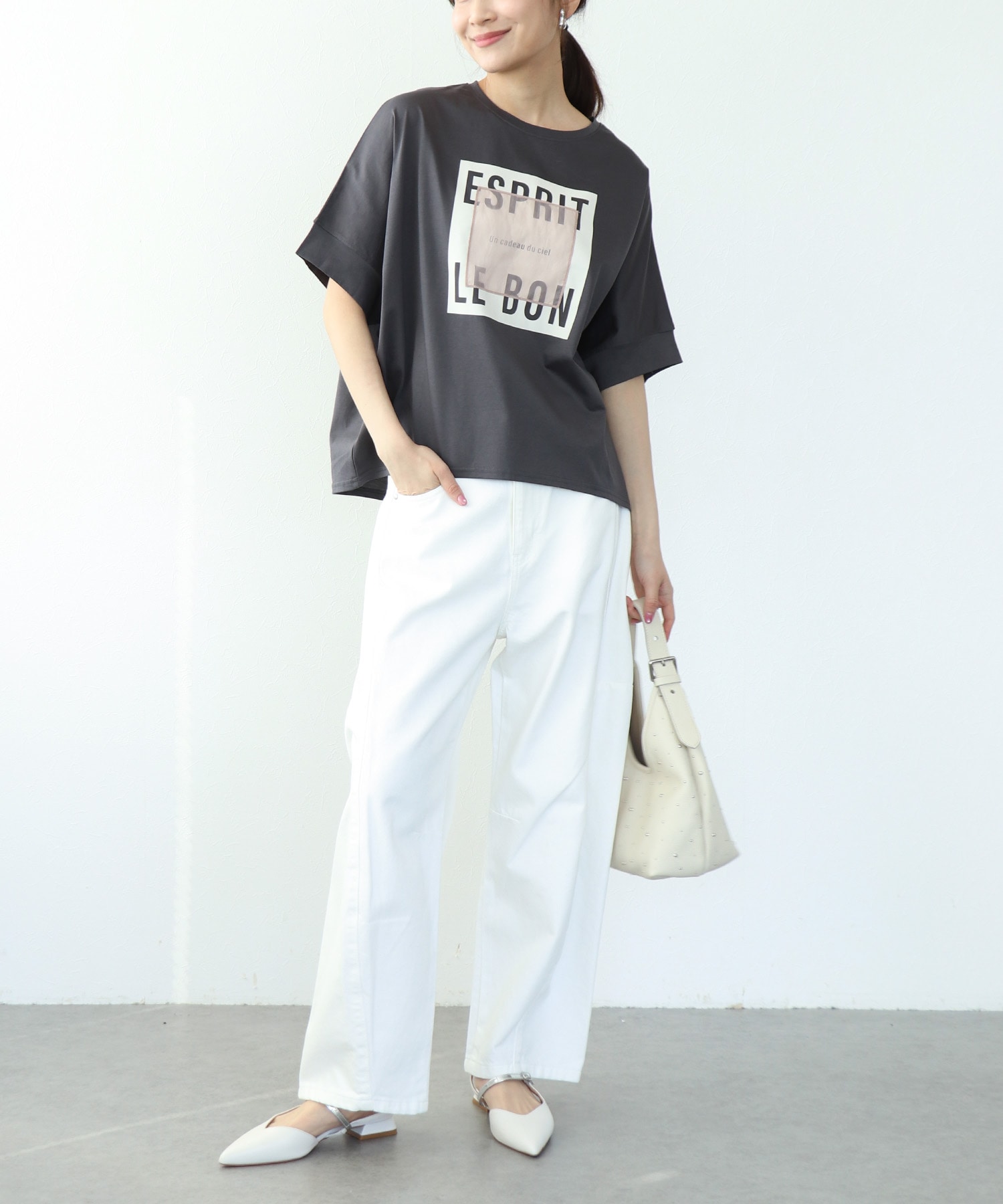 オーガンジーロゴTシャツ