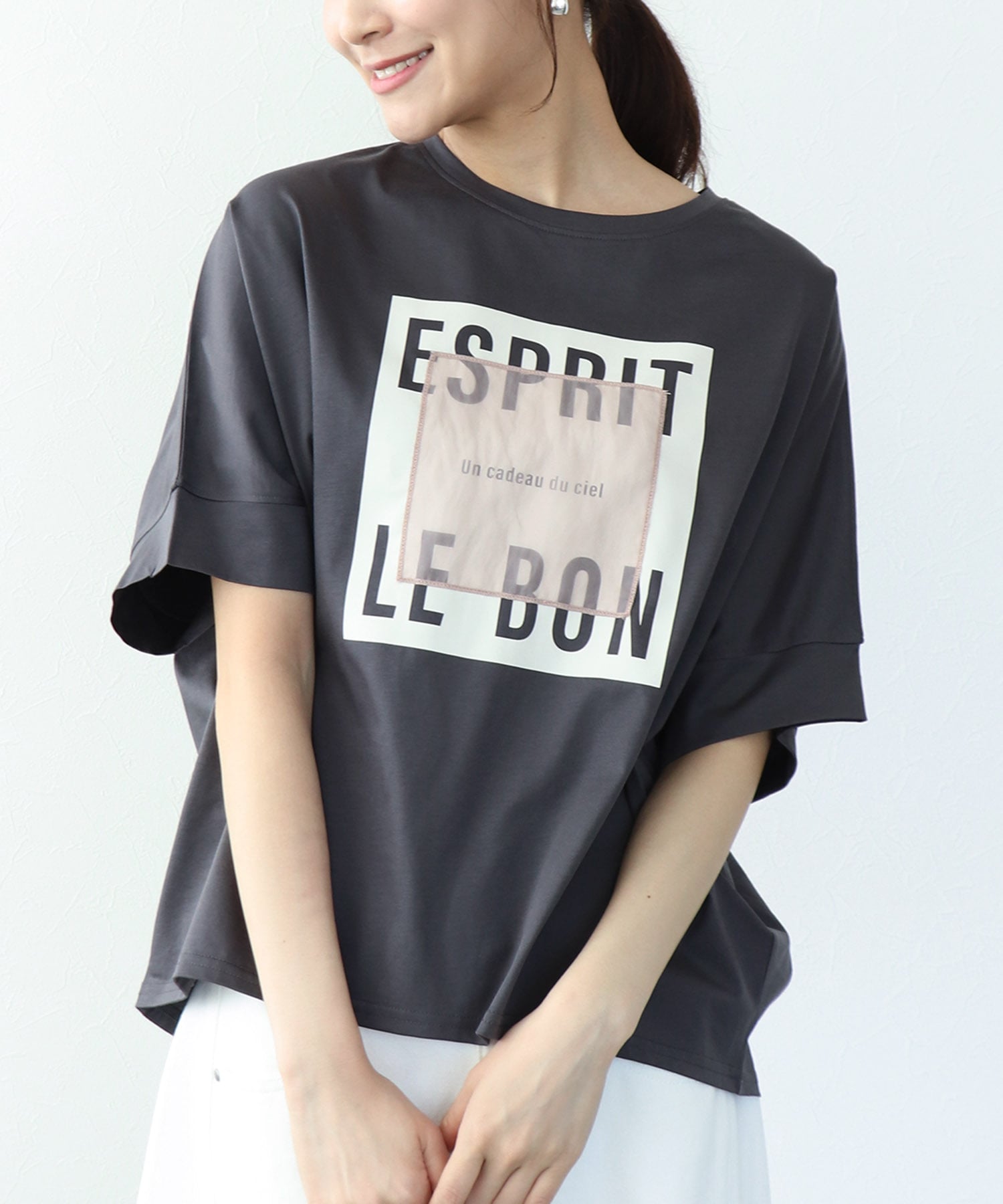 オーガンジーロゴTシャツ