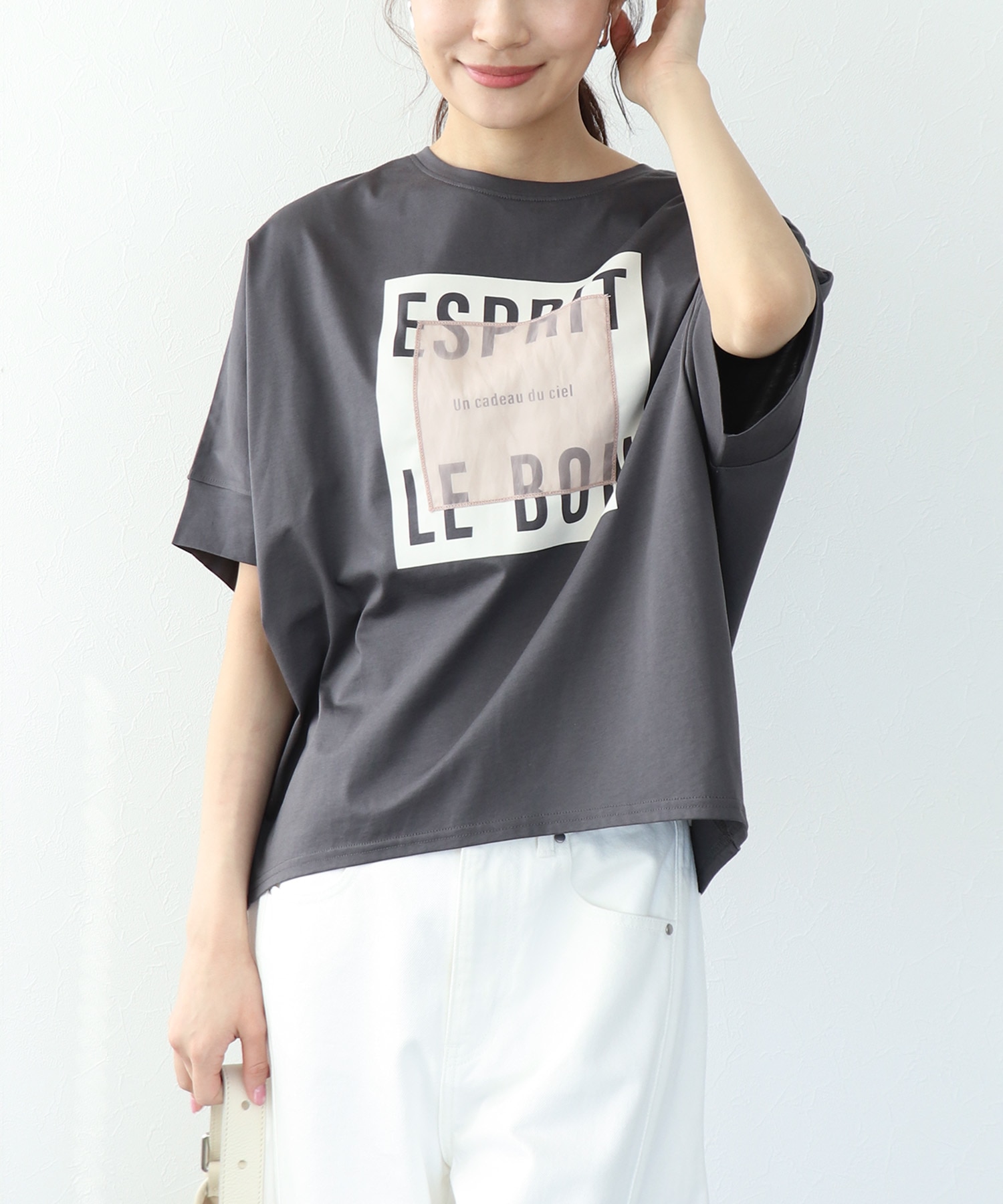 オーガンジーロゴTシャツ