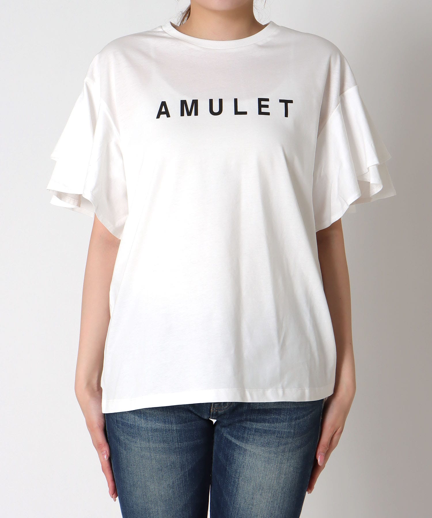 フリルスリーブロゴTシャツ