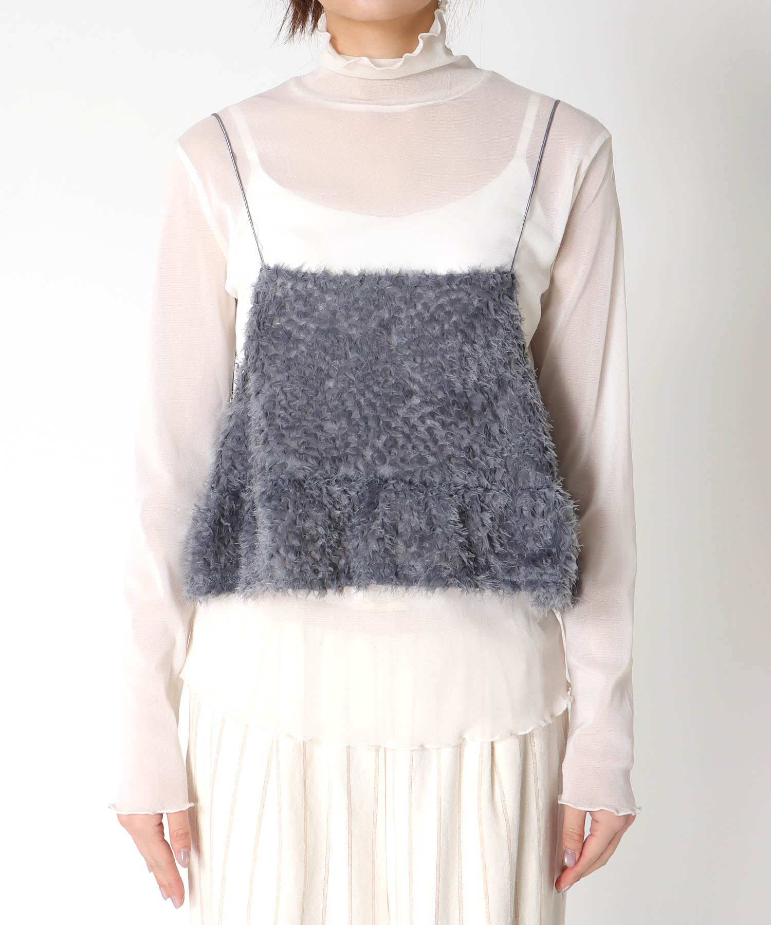 刺繍チュールビスチェ