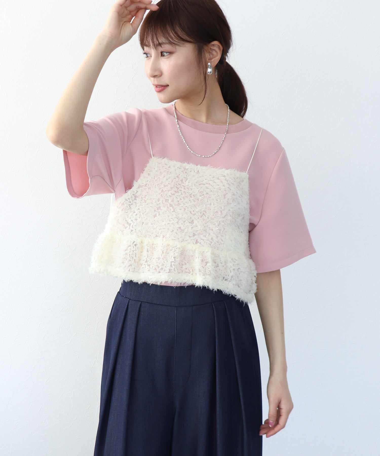 刺繍チュールビスチェ