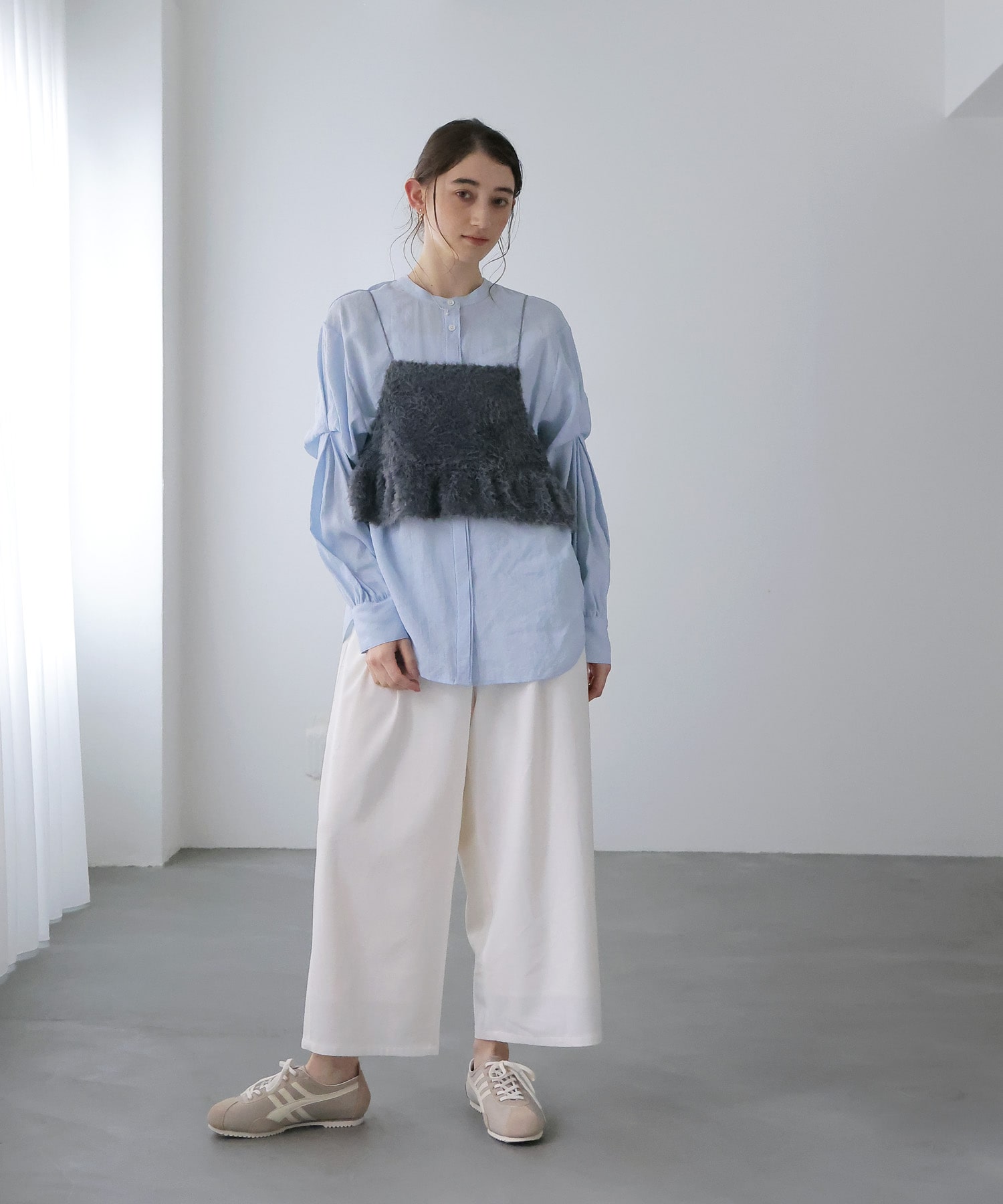 前後2wayボリュームスリーブシャツ