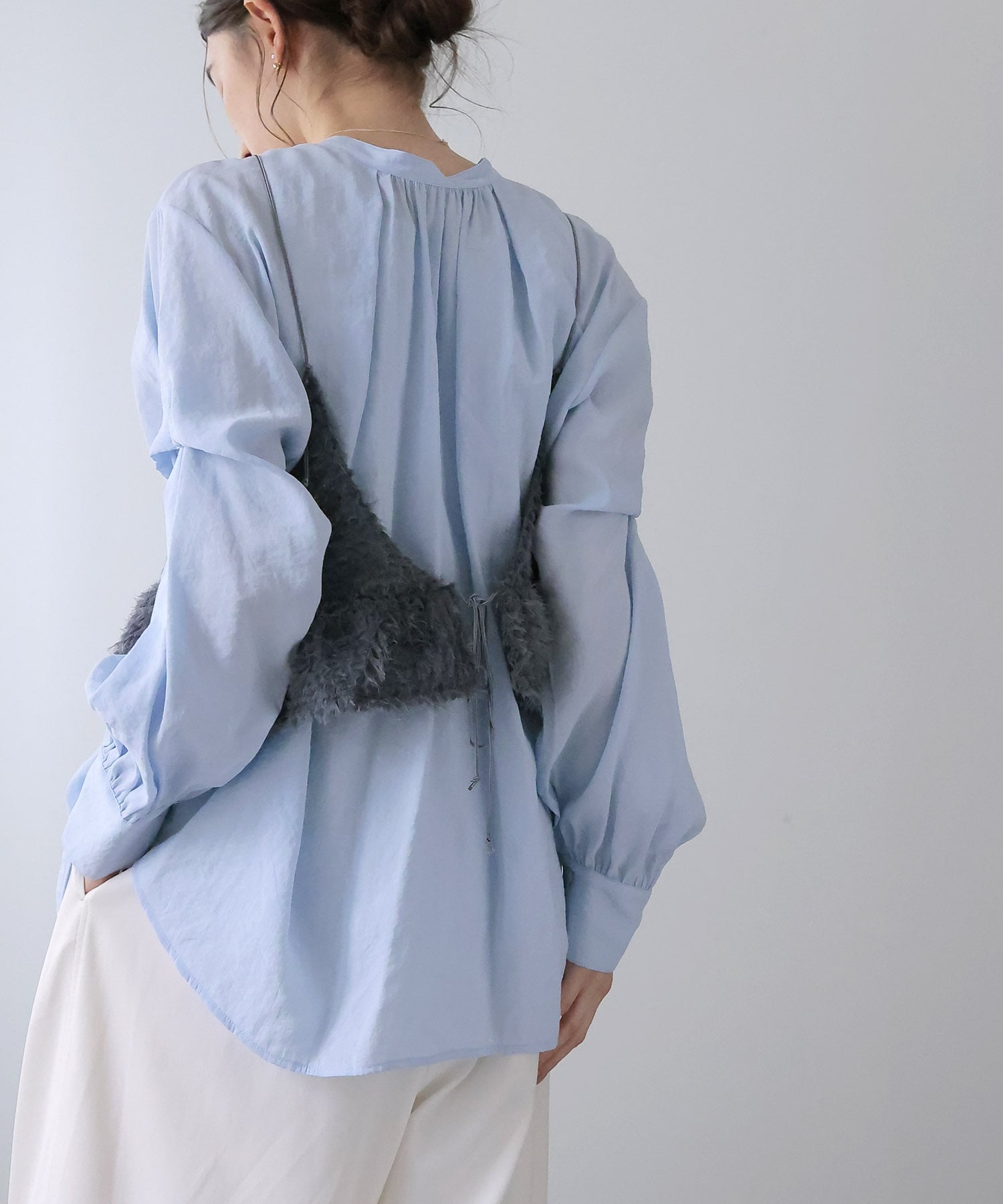 前後2wayボリュームスリーブシャツ