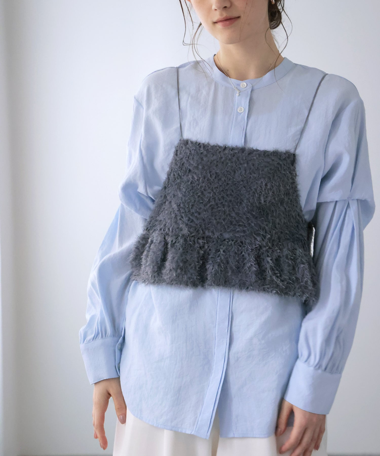 前後2wayボリュームスリーブシャツ