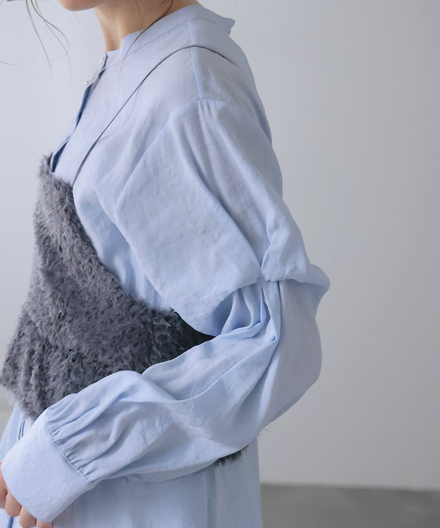前後2wayボリュームスリーブシャツ