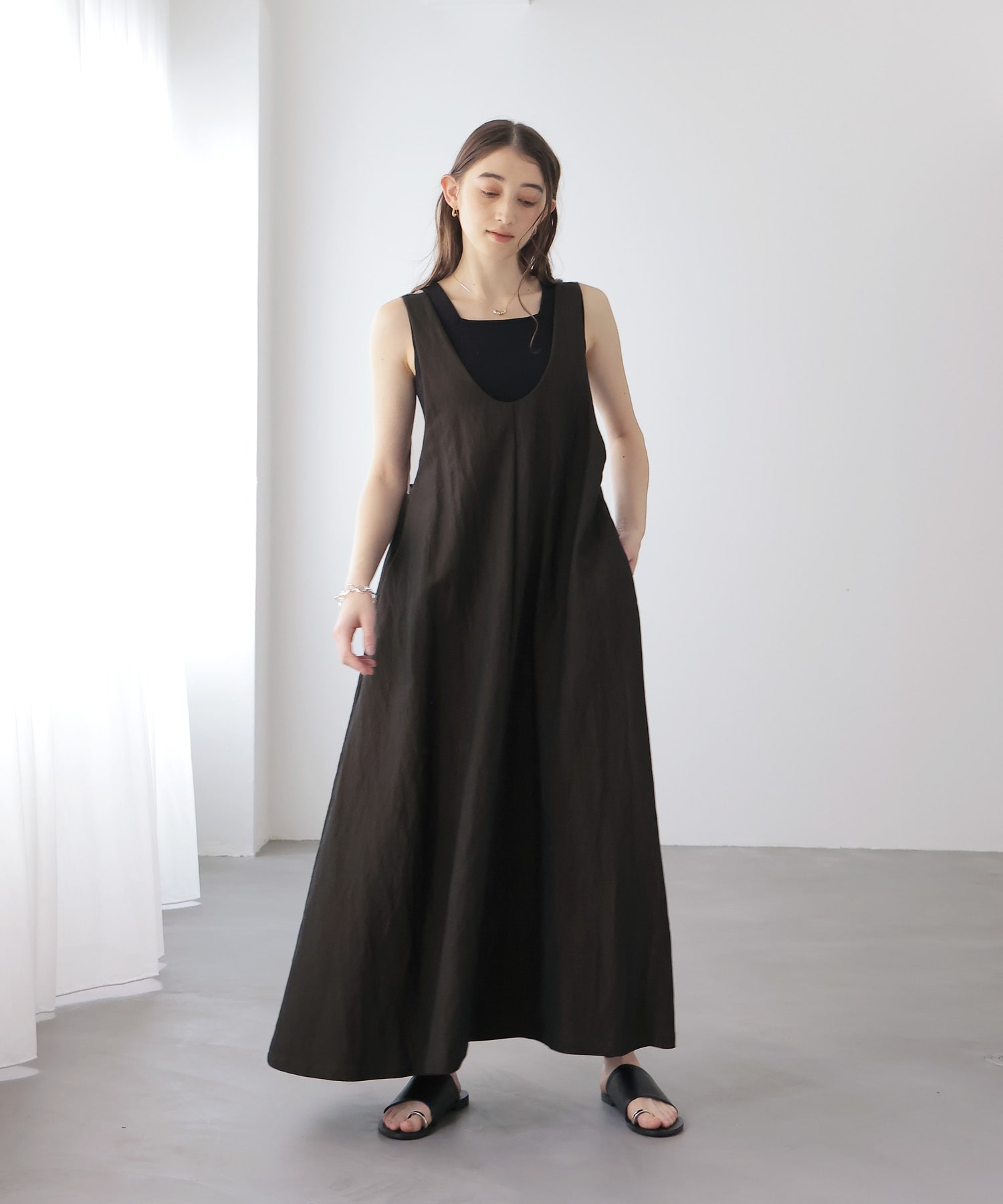 前後2wayノースリーブワンピース