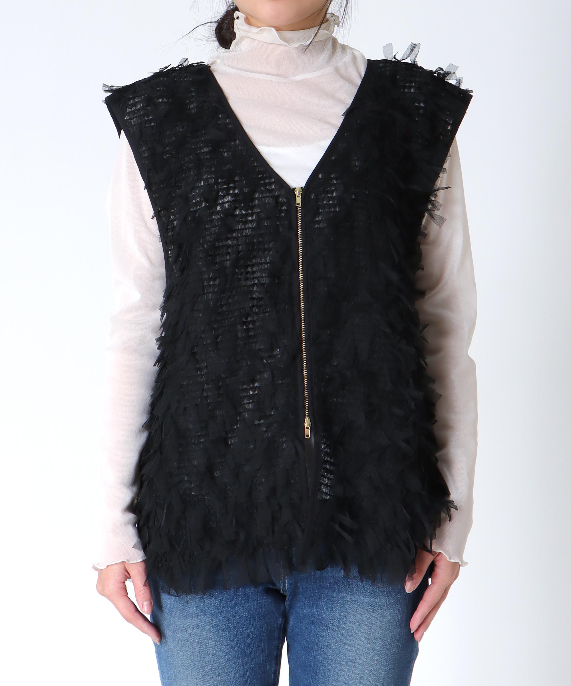 チュールレースベスト