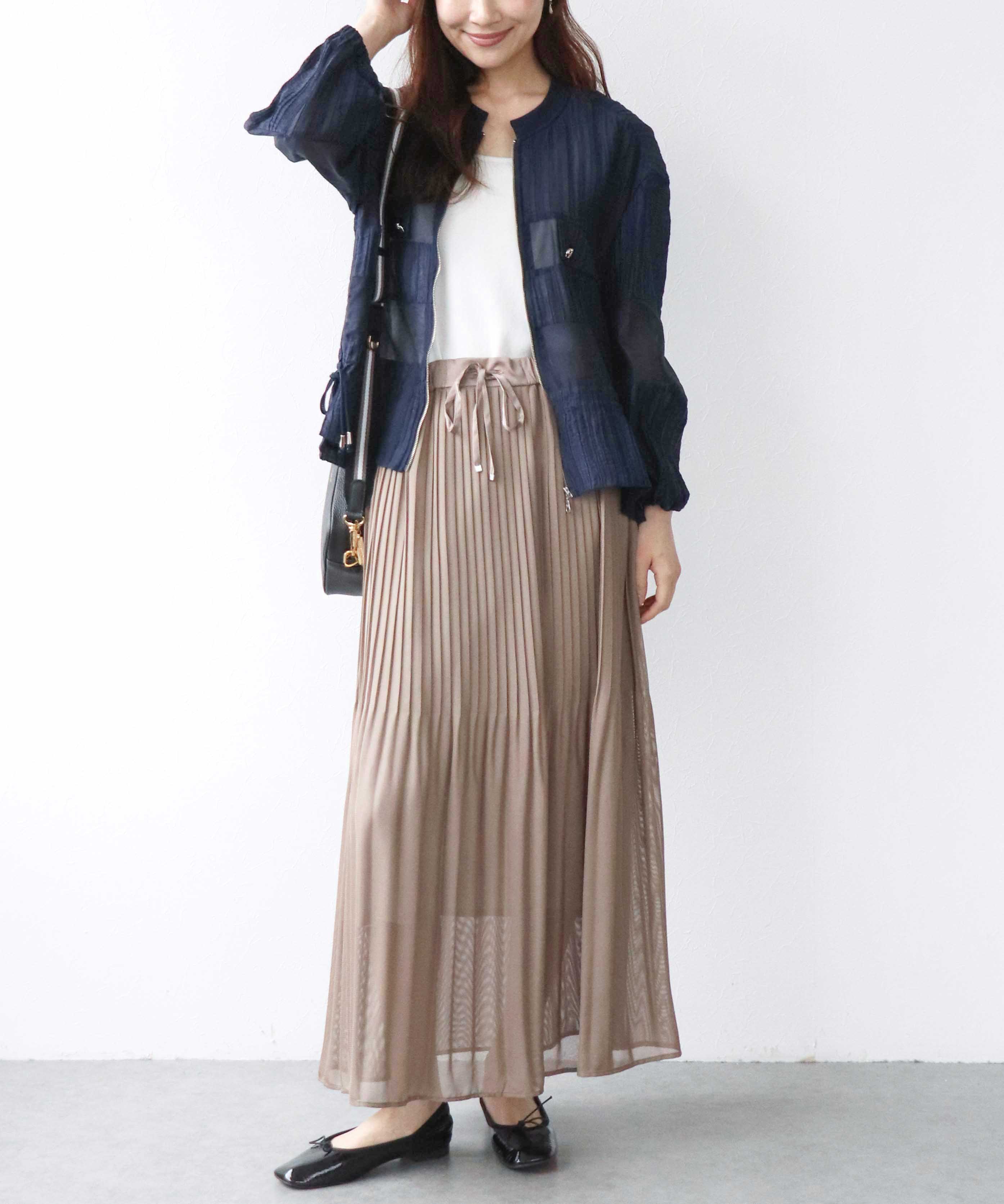 シアーメッシュプリーツスカート