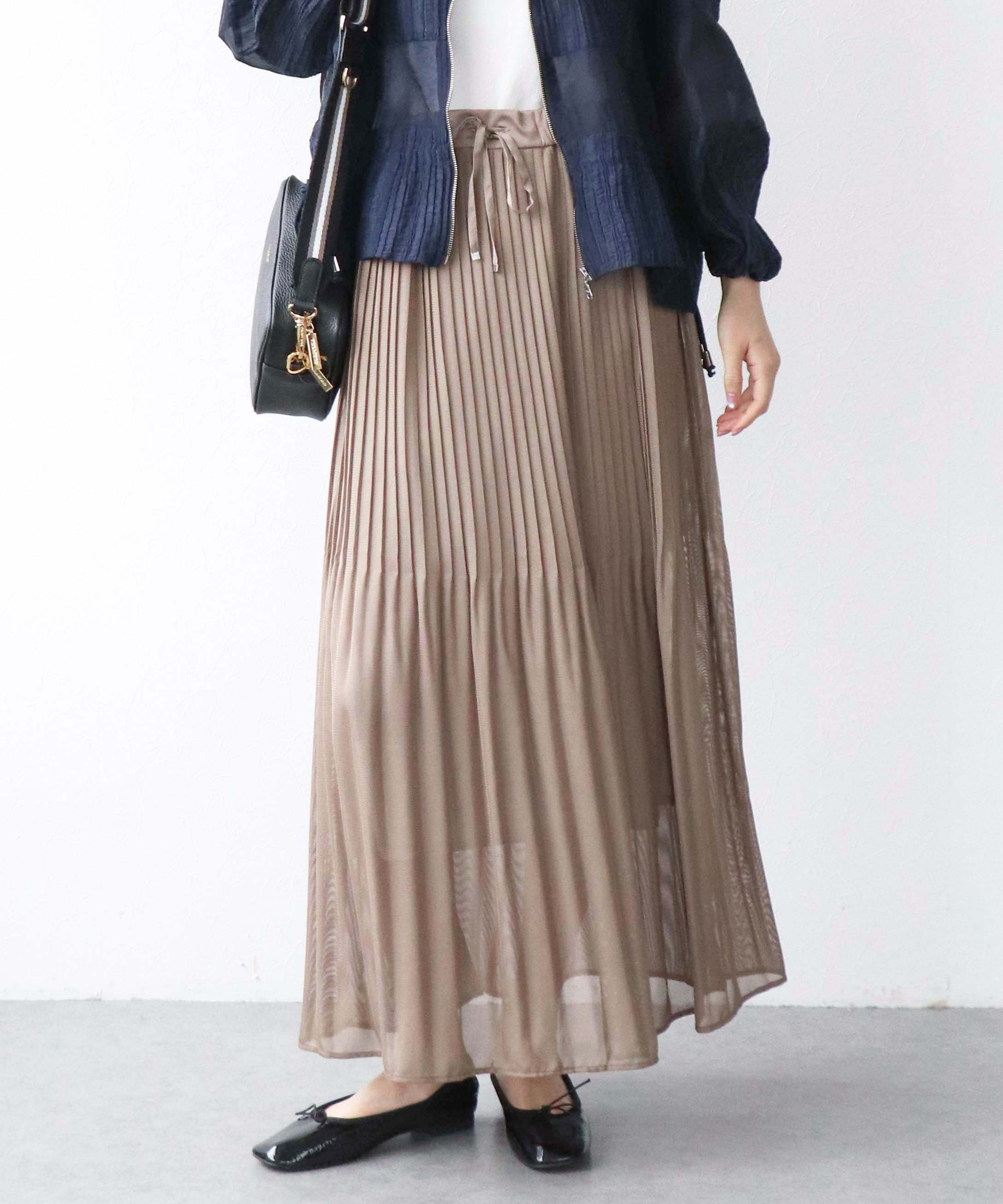 シアーメッシュプリーツスカート