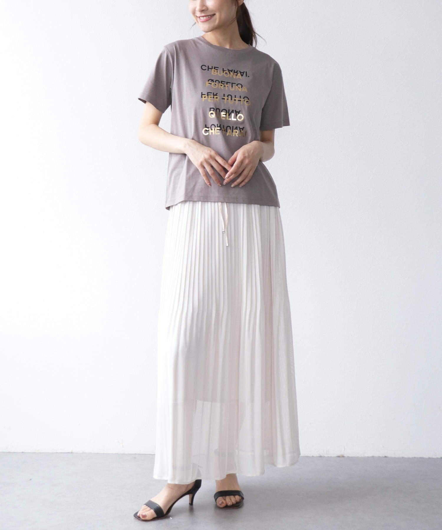 シアーメッシュプリーツスカート