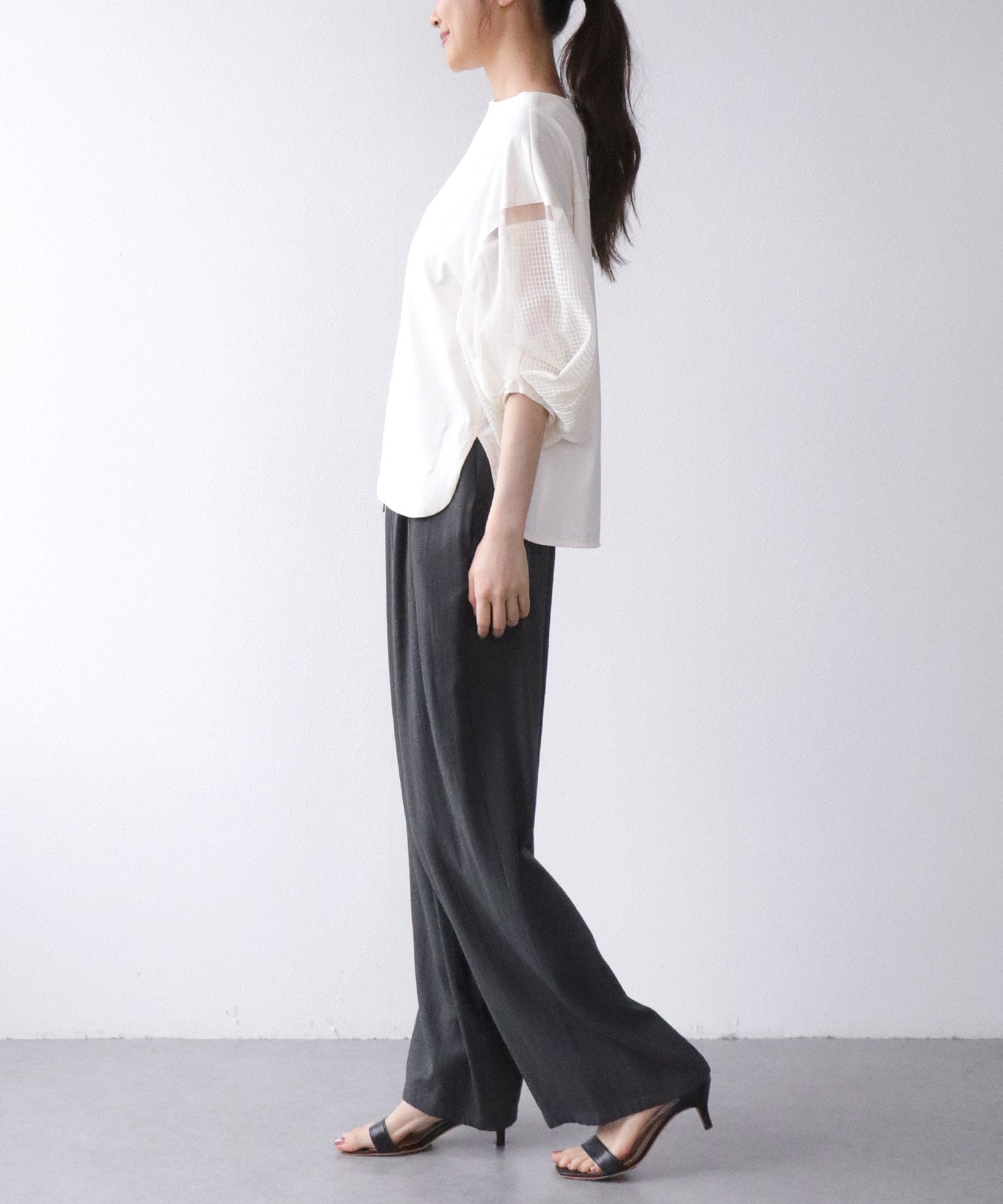 バルーンハーフスリーブカットソー