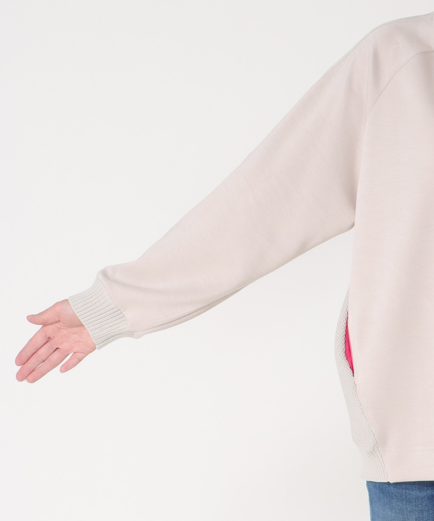 カットソー×ケーブルトップス