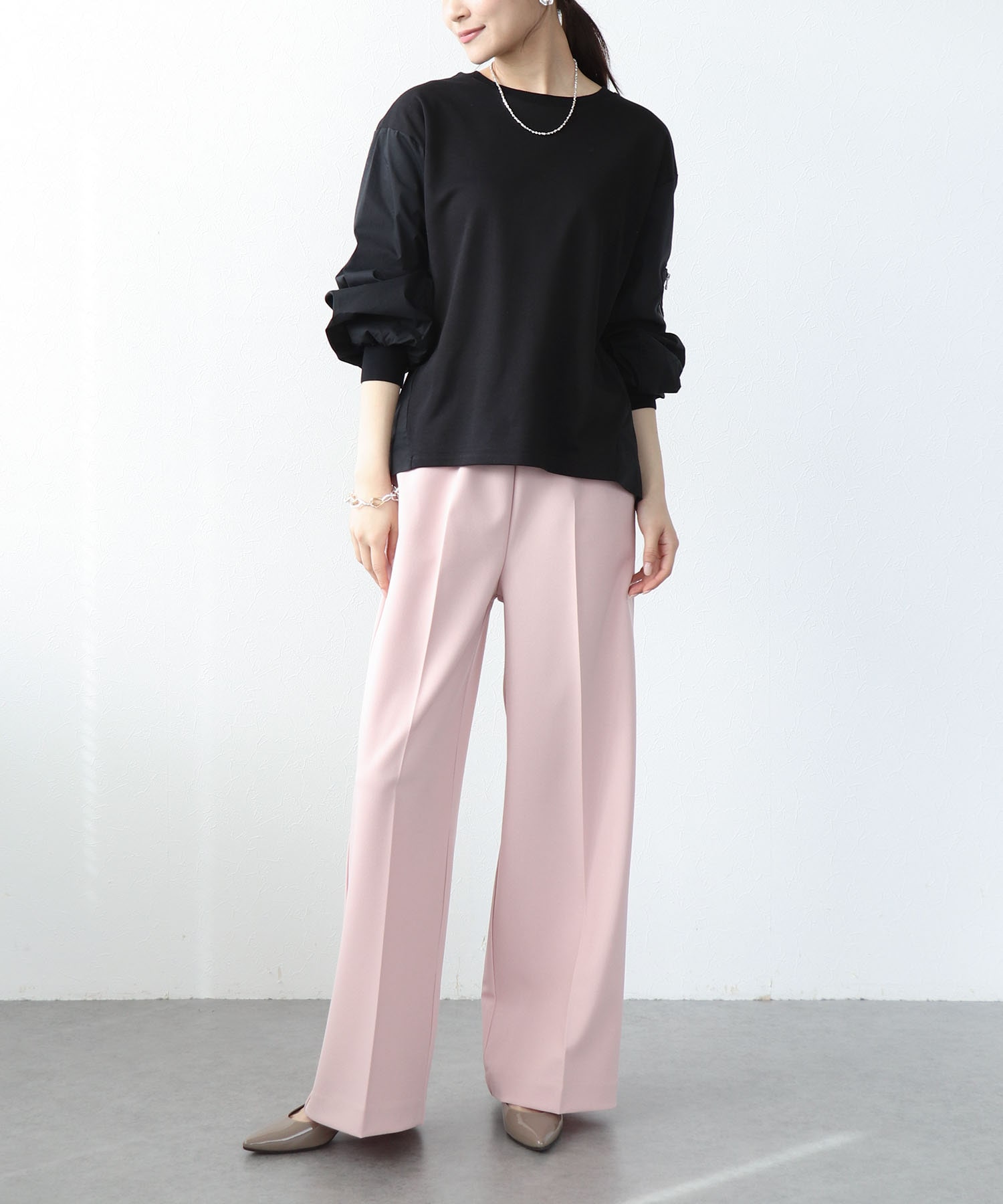 袖ドッキングダンボールトップス