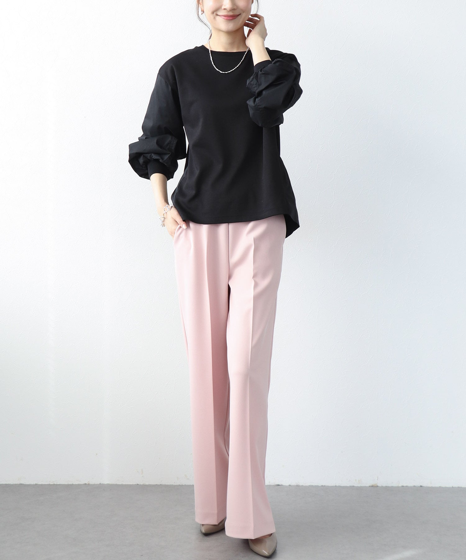 袖ドッキングダンボールトップス