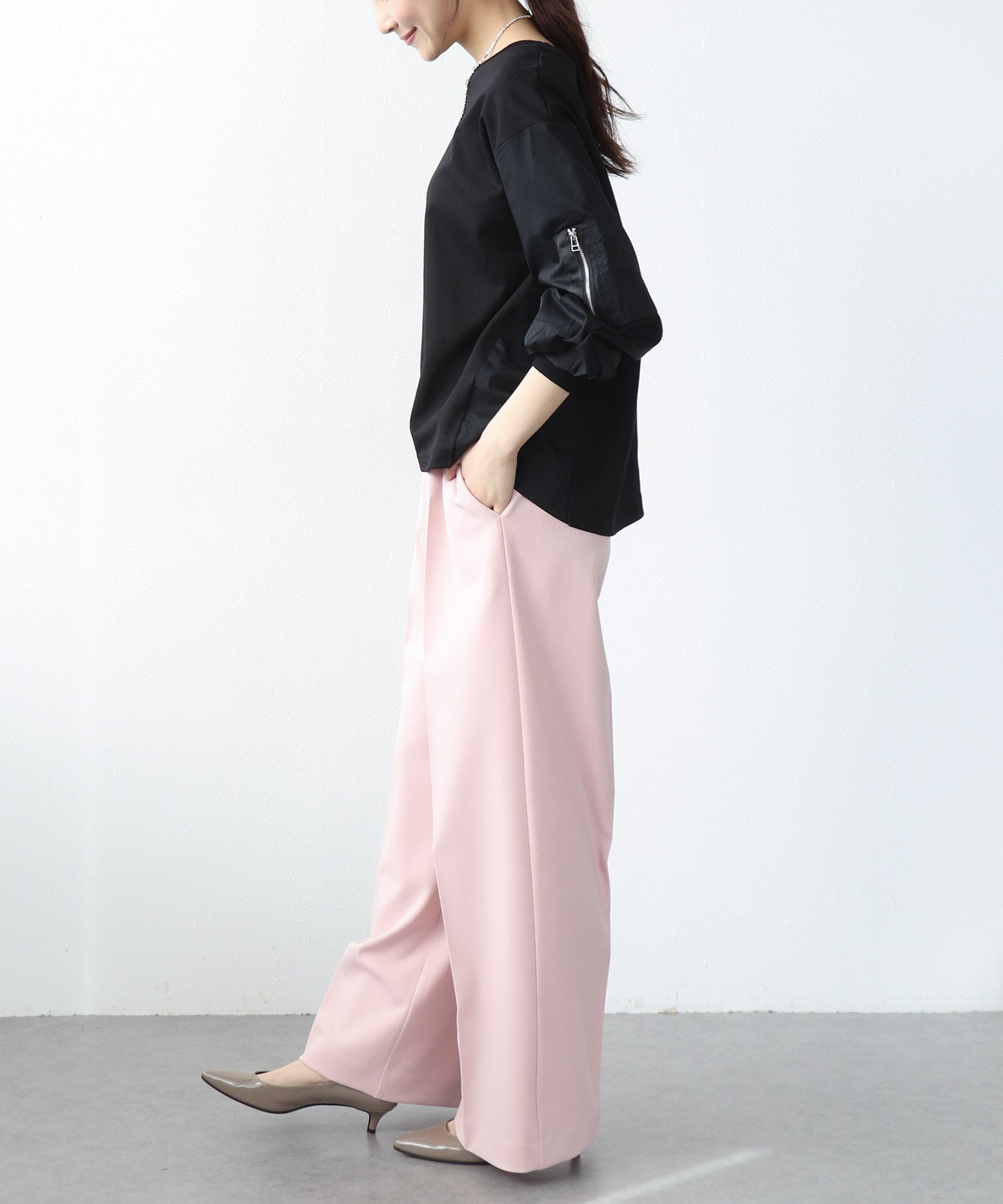 袖ドッキングダンボールトップス