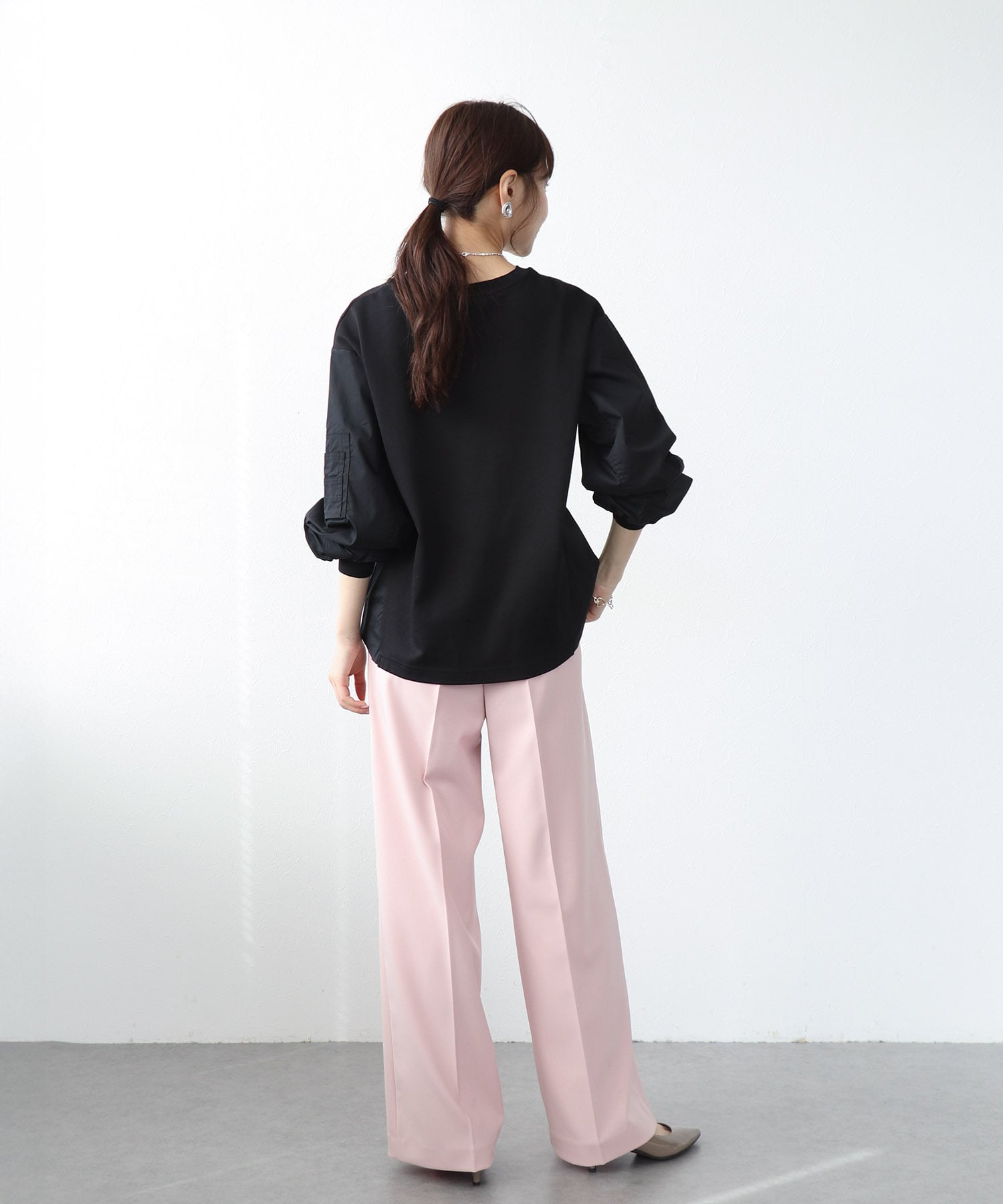 袖ドッキングダンボールトップス