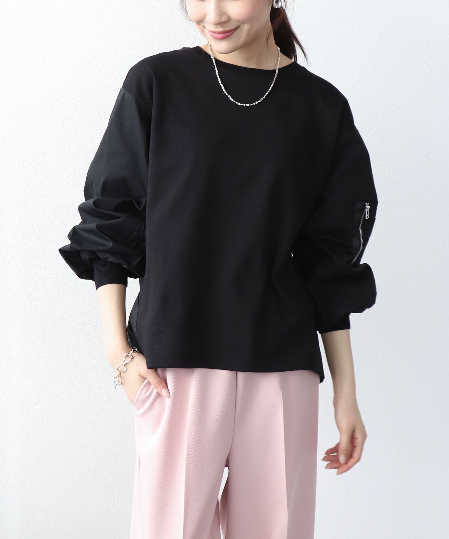 袖ドッキングダンボールトップス