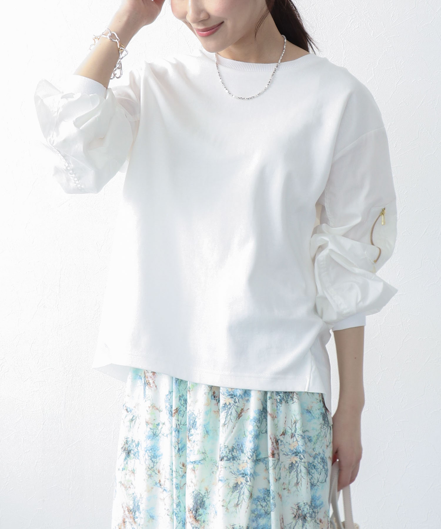 袖ドッキングダンボールトップス