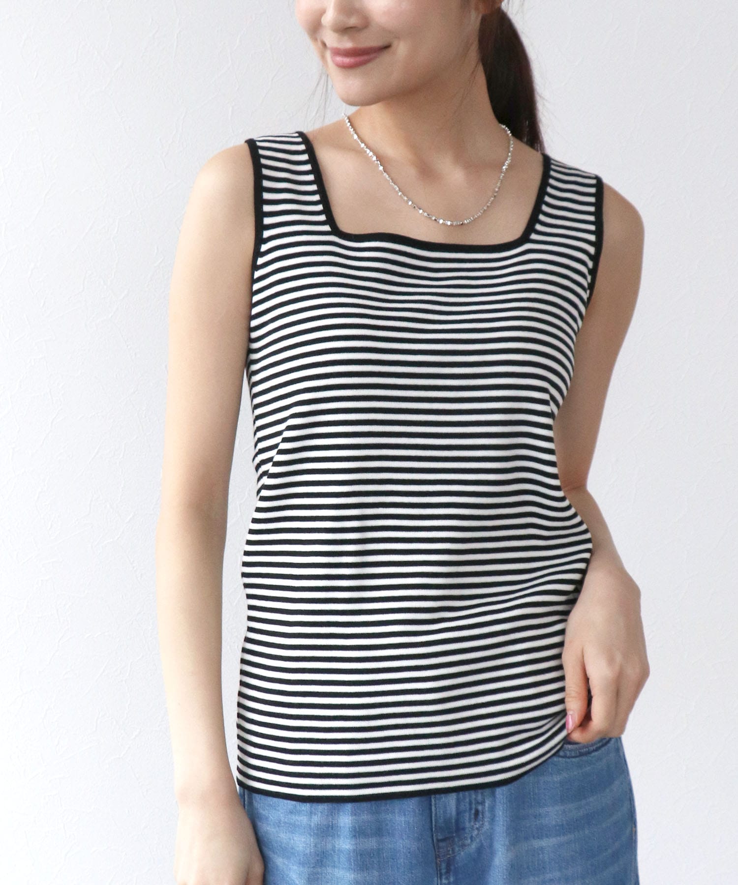 前後2wayスクエアタンクトップ