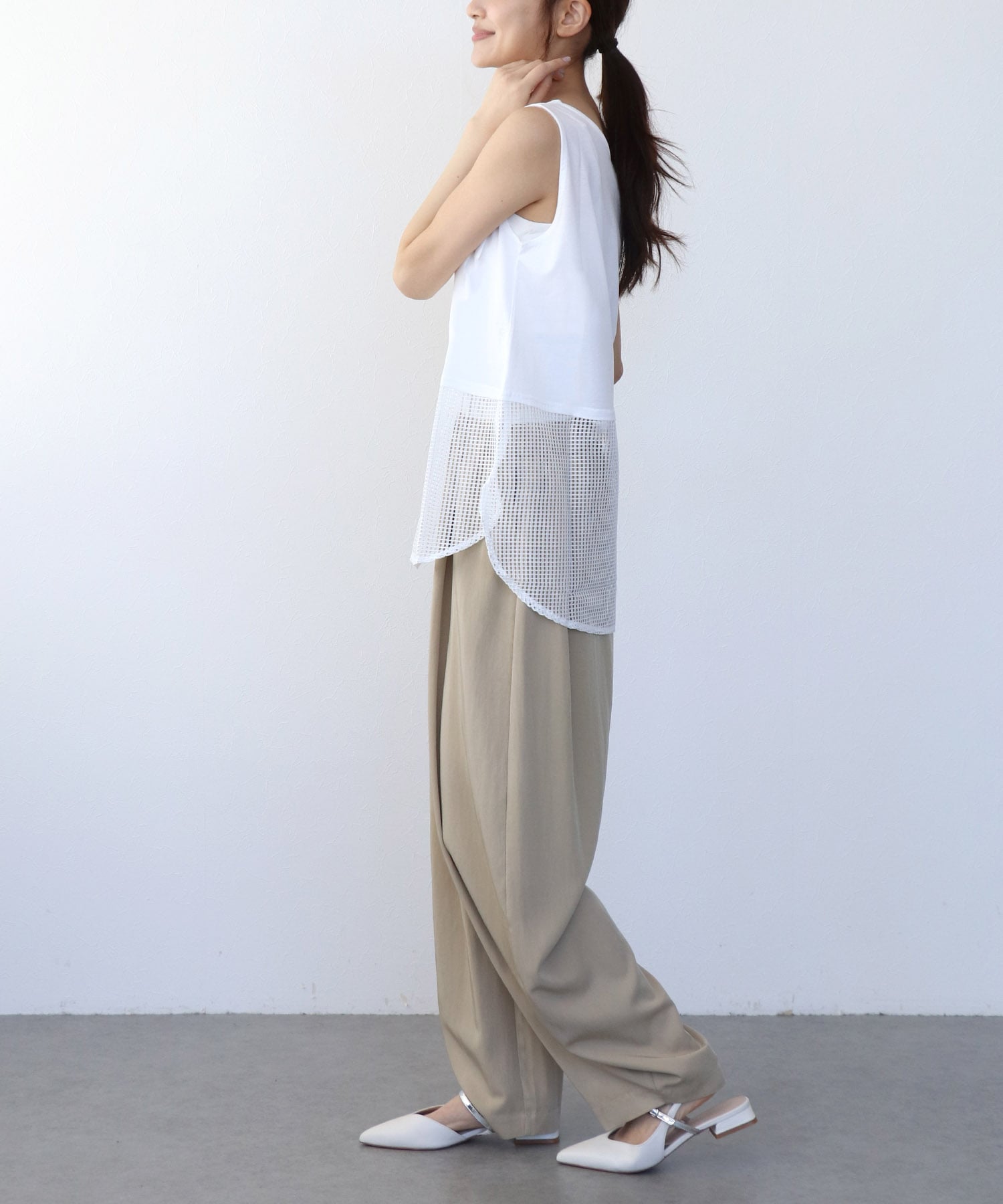 レイヤード柄タンクトップ