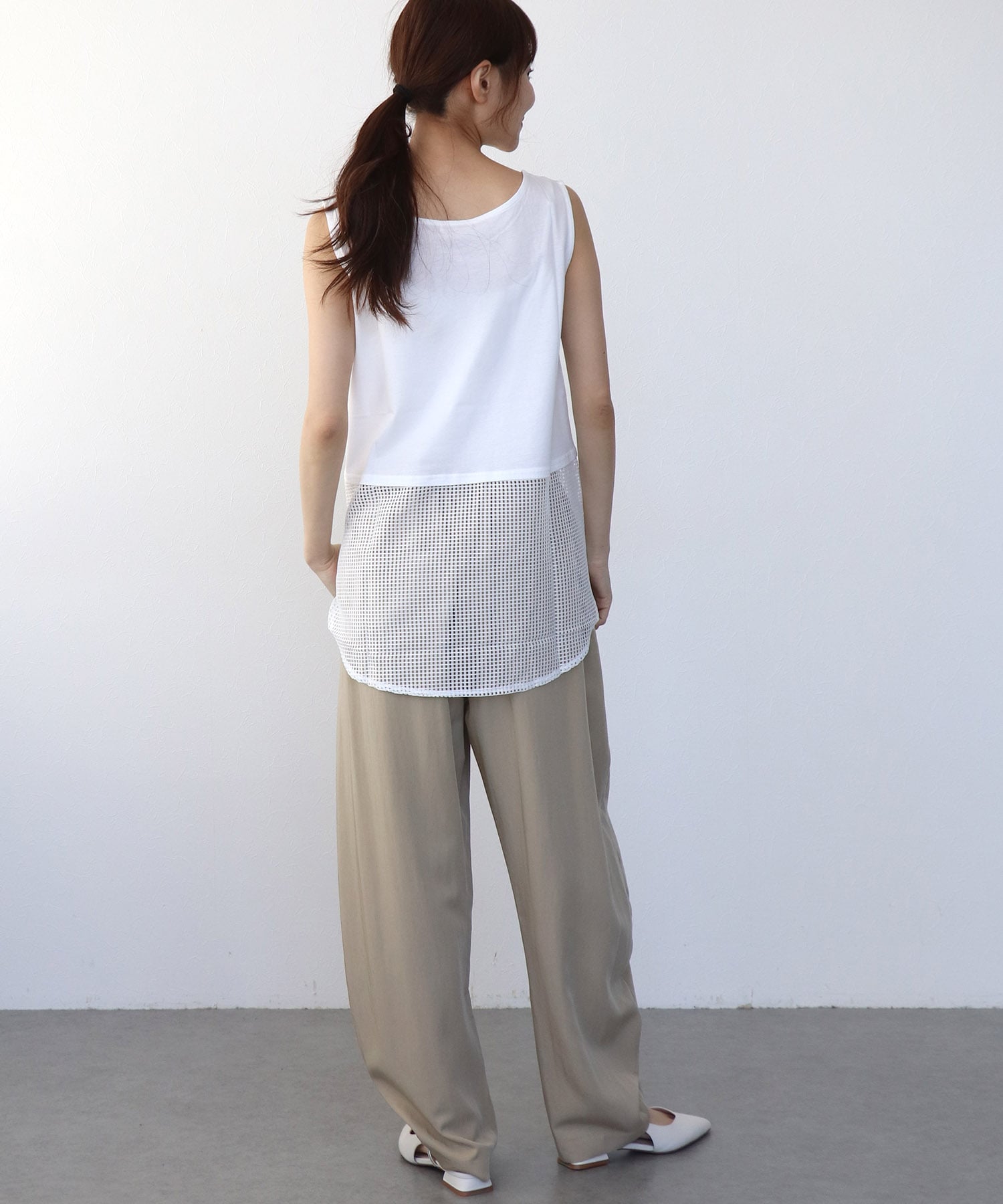レイヤード柄タンクトップ