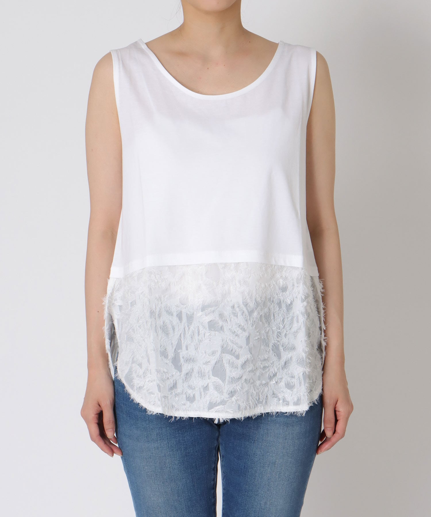 レイヤード柄タンクトップ