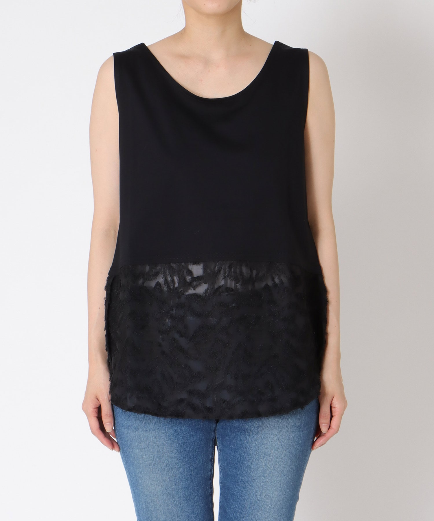 レイヤード柄タンクトップ