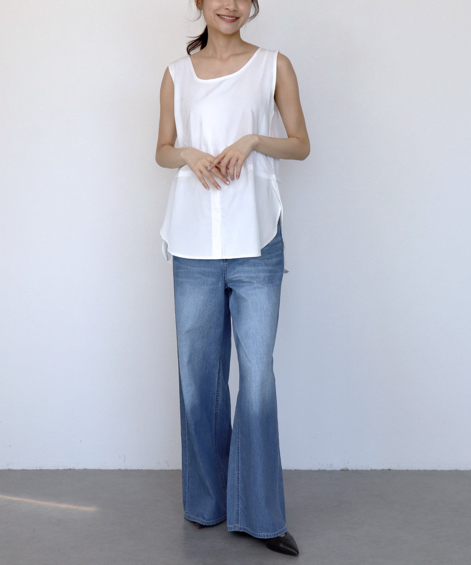 レイヤード無地タンクトップ