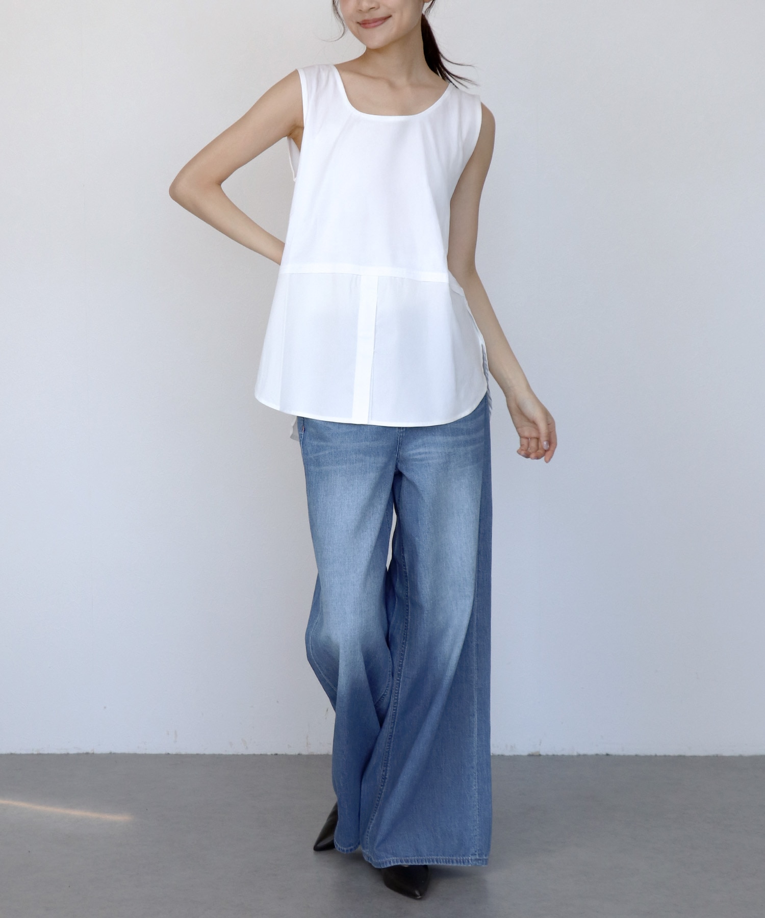 レイヤード無地タンクトップ