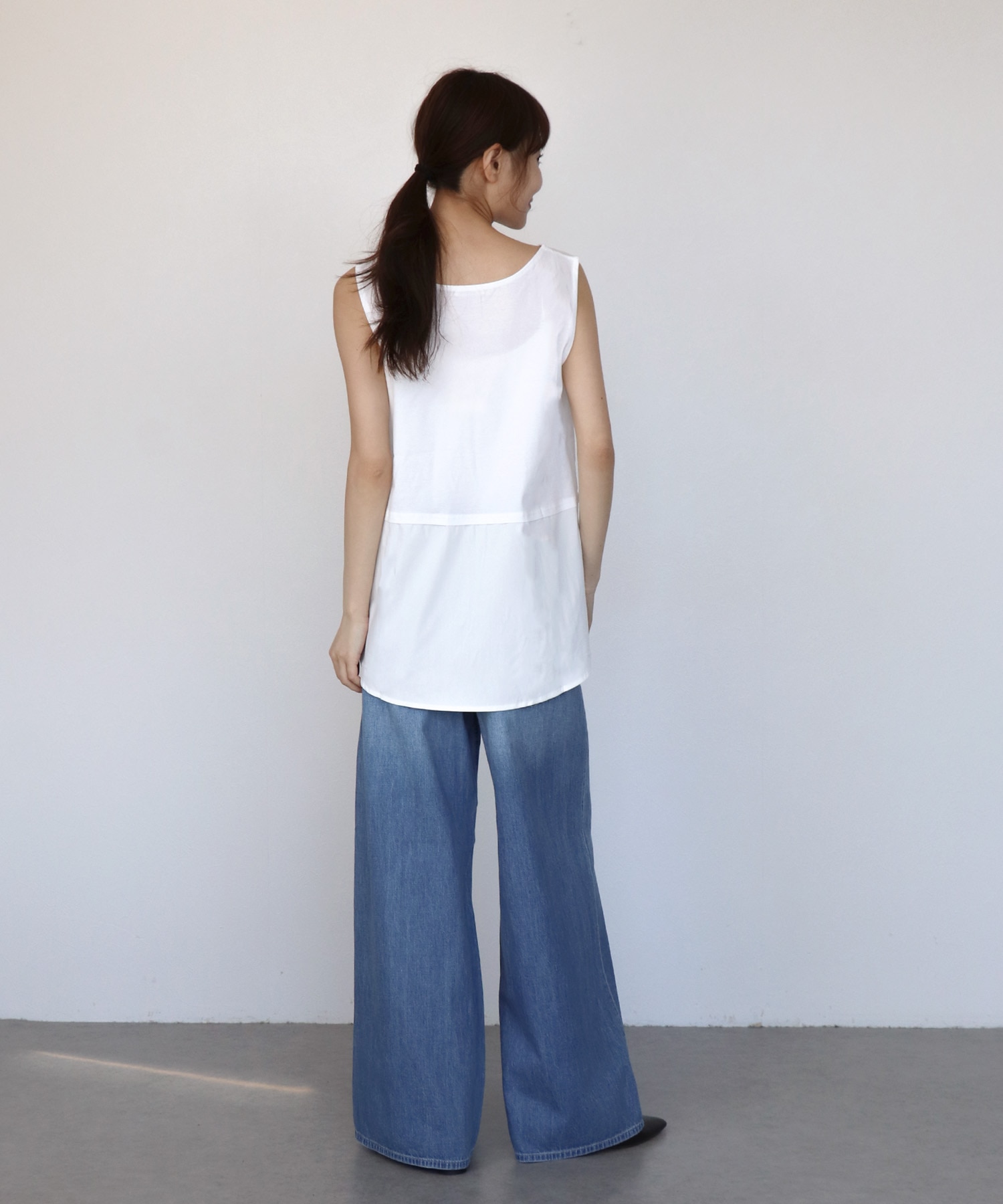 レイヤード無地タンクトップ