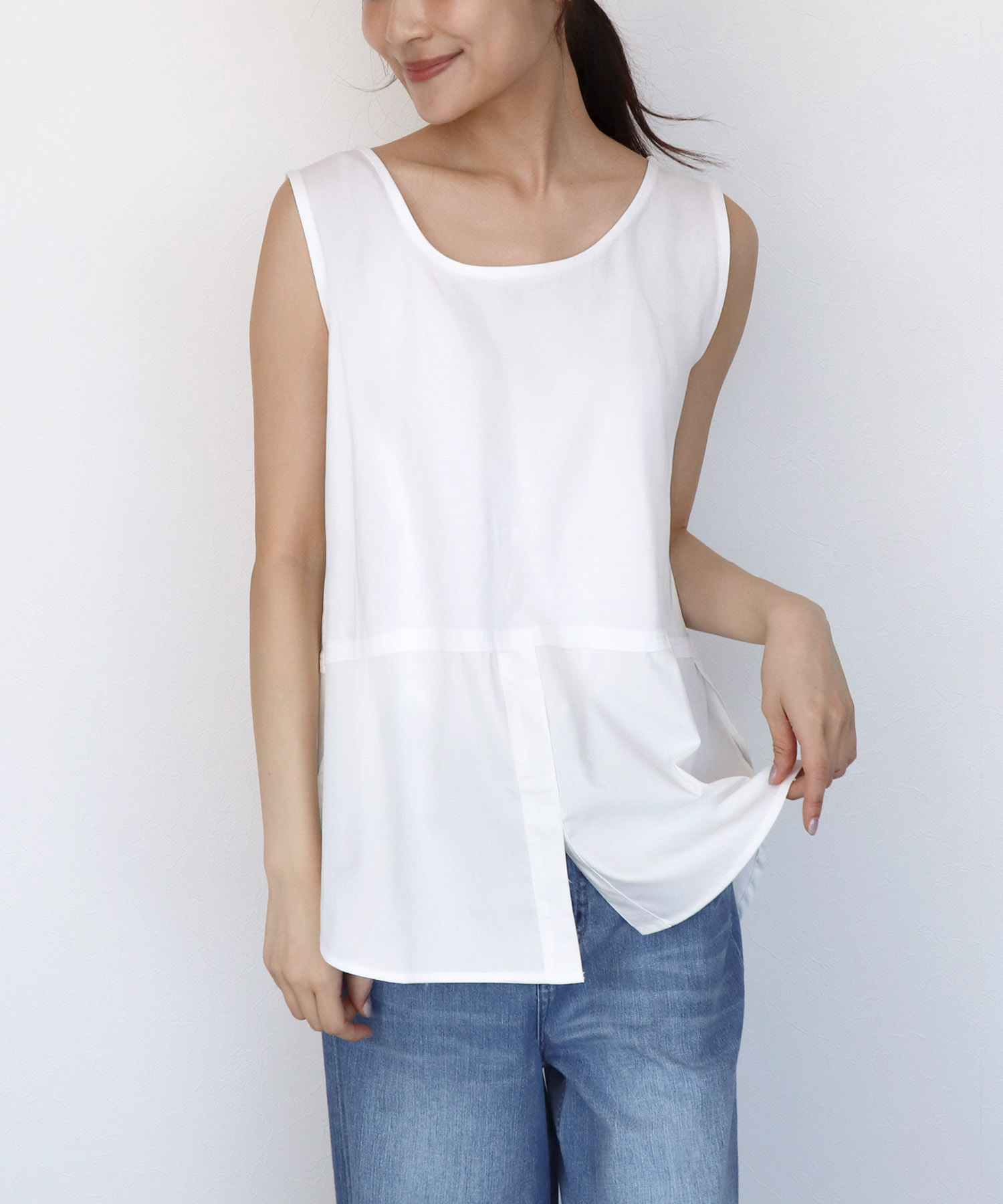 レイヤード無地タンクトップ
