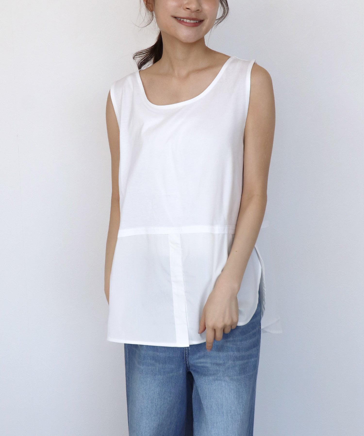 レイヤード無地タンクトップ