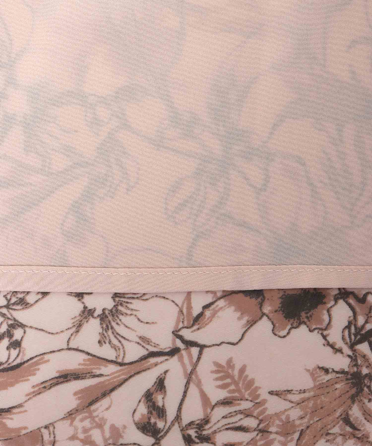 スタンドカラー レトロフラワーワンピース