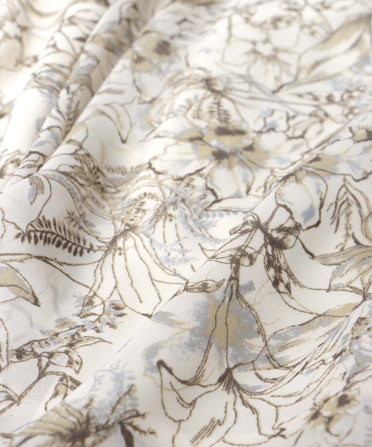 スタンドカラー レトロフラワーワンピース