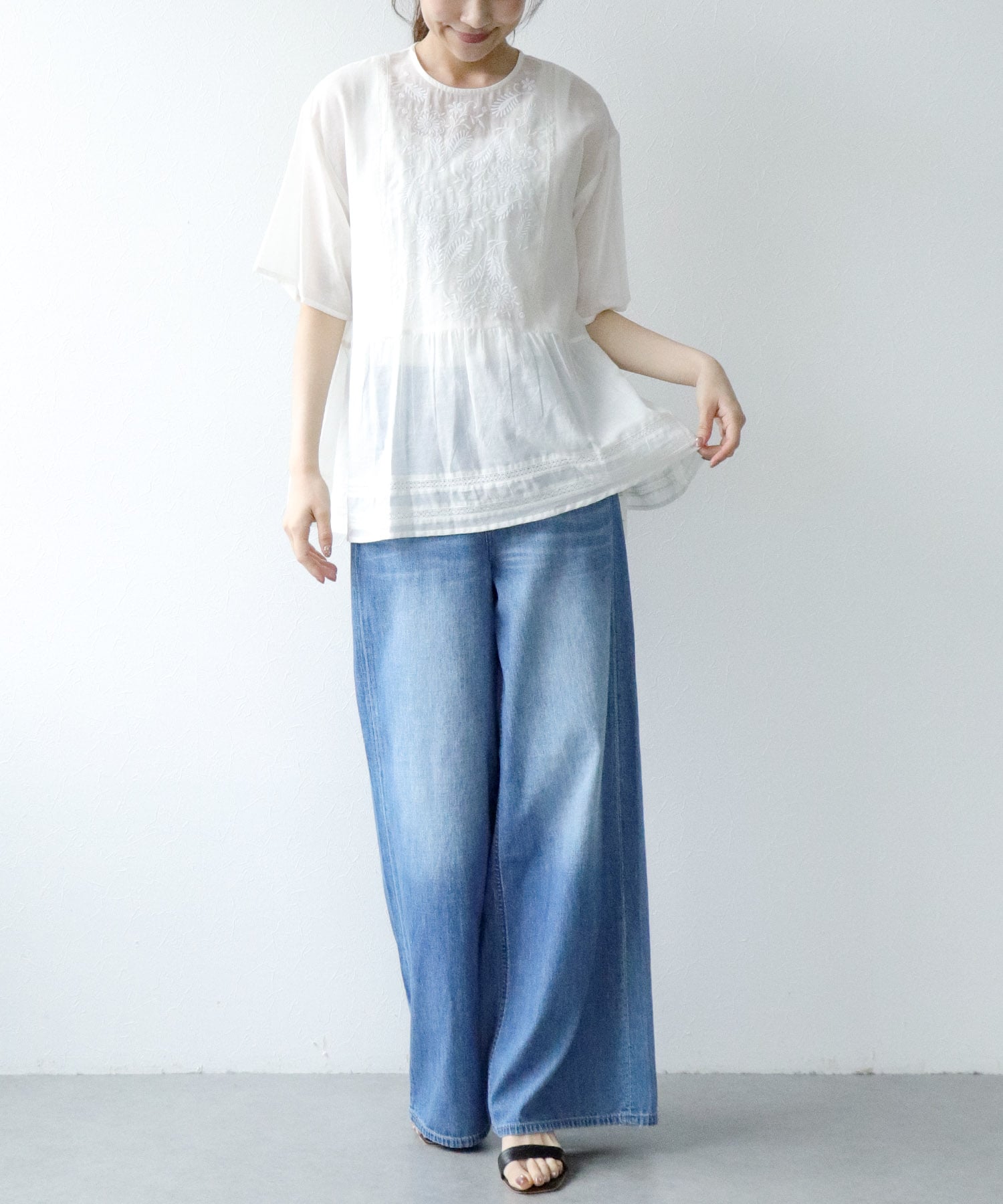 インドボイル刺繍ブラウス