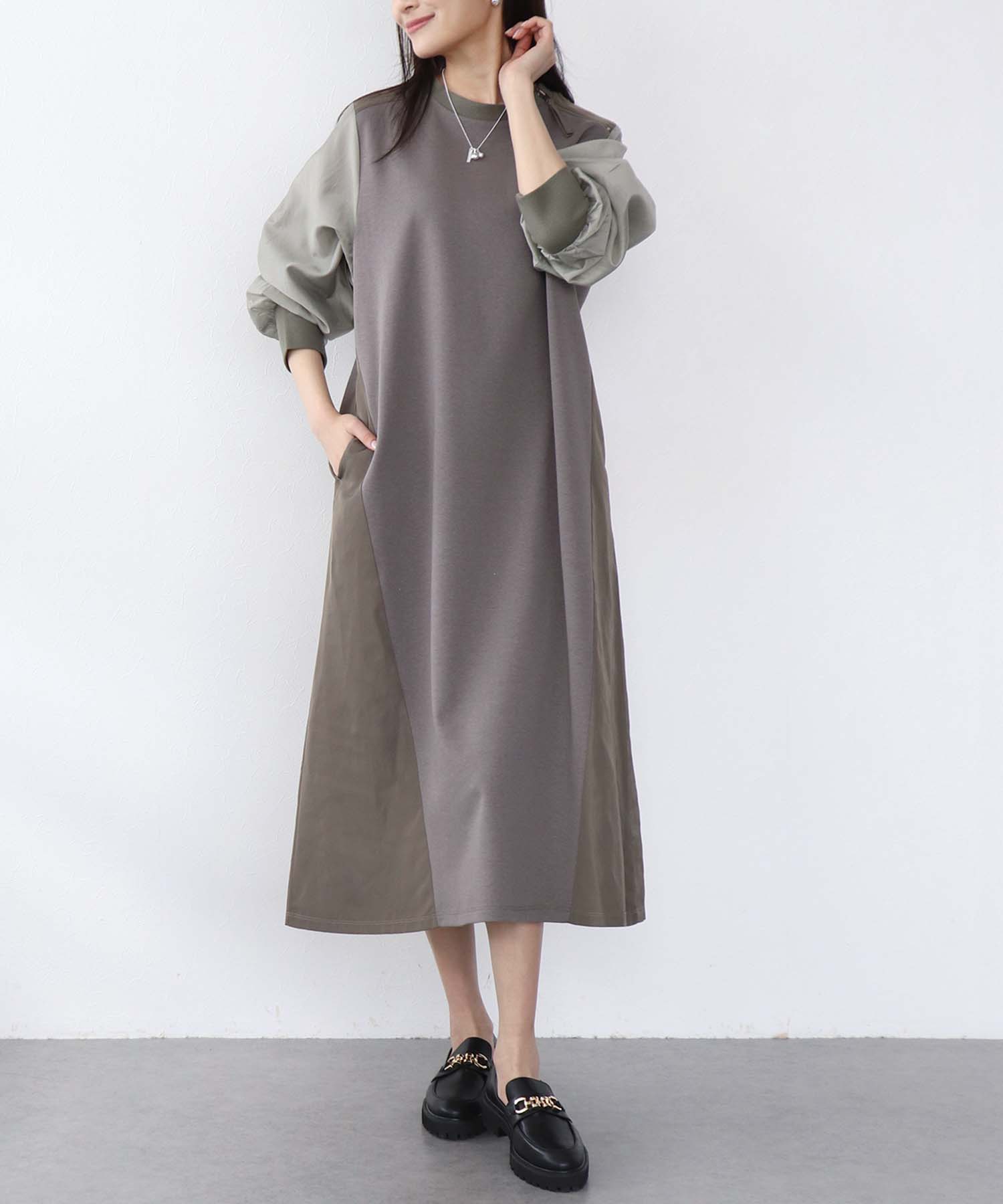 MA-1ライクドッキングワンピース