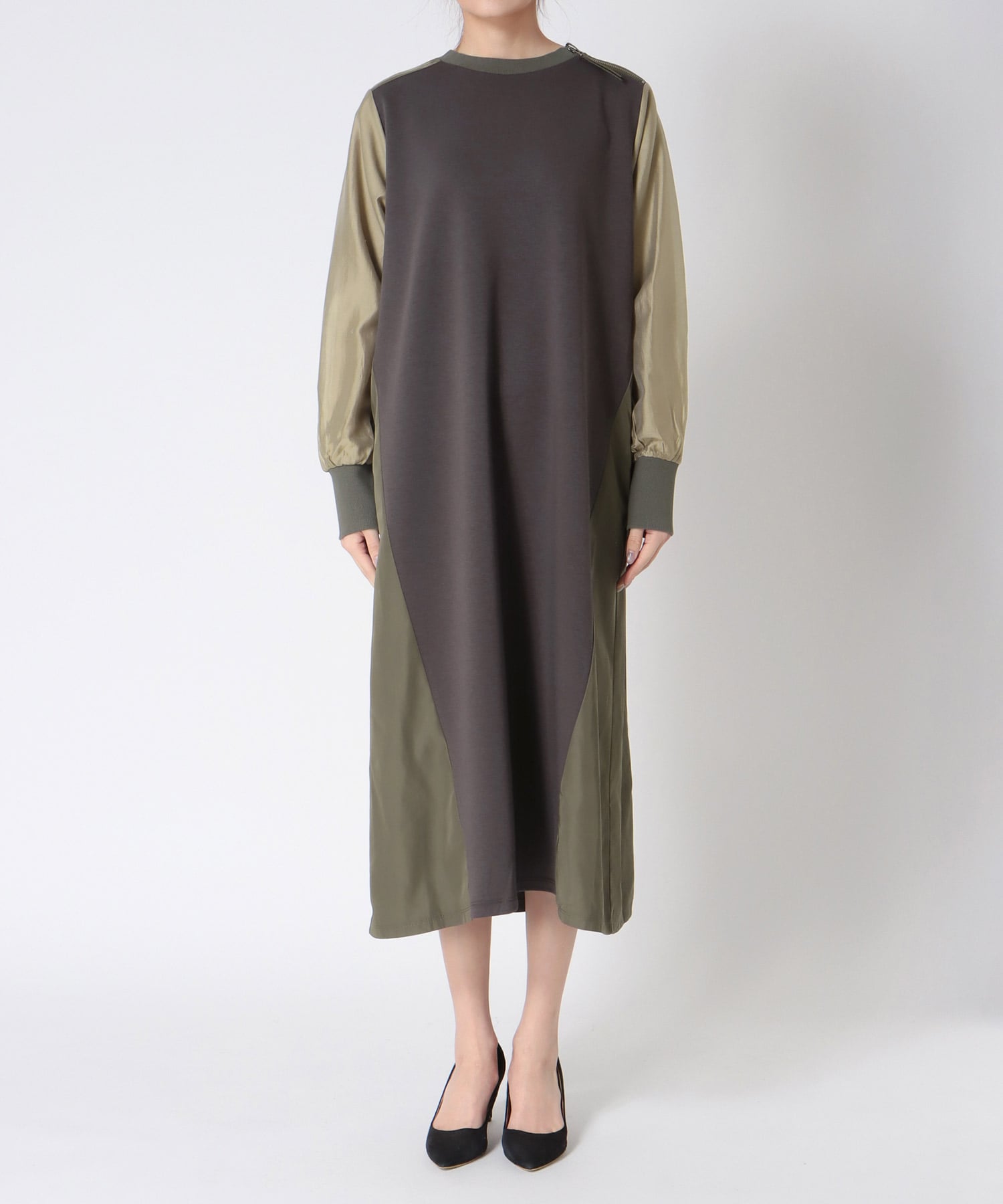 MA-1ライクドッキングワンピース