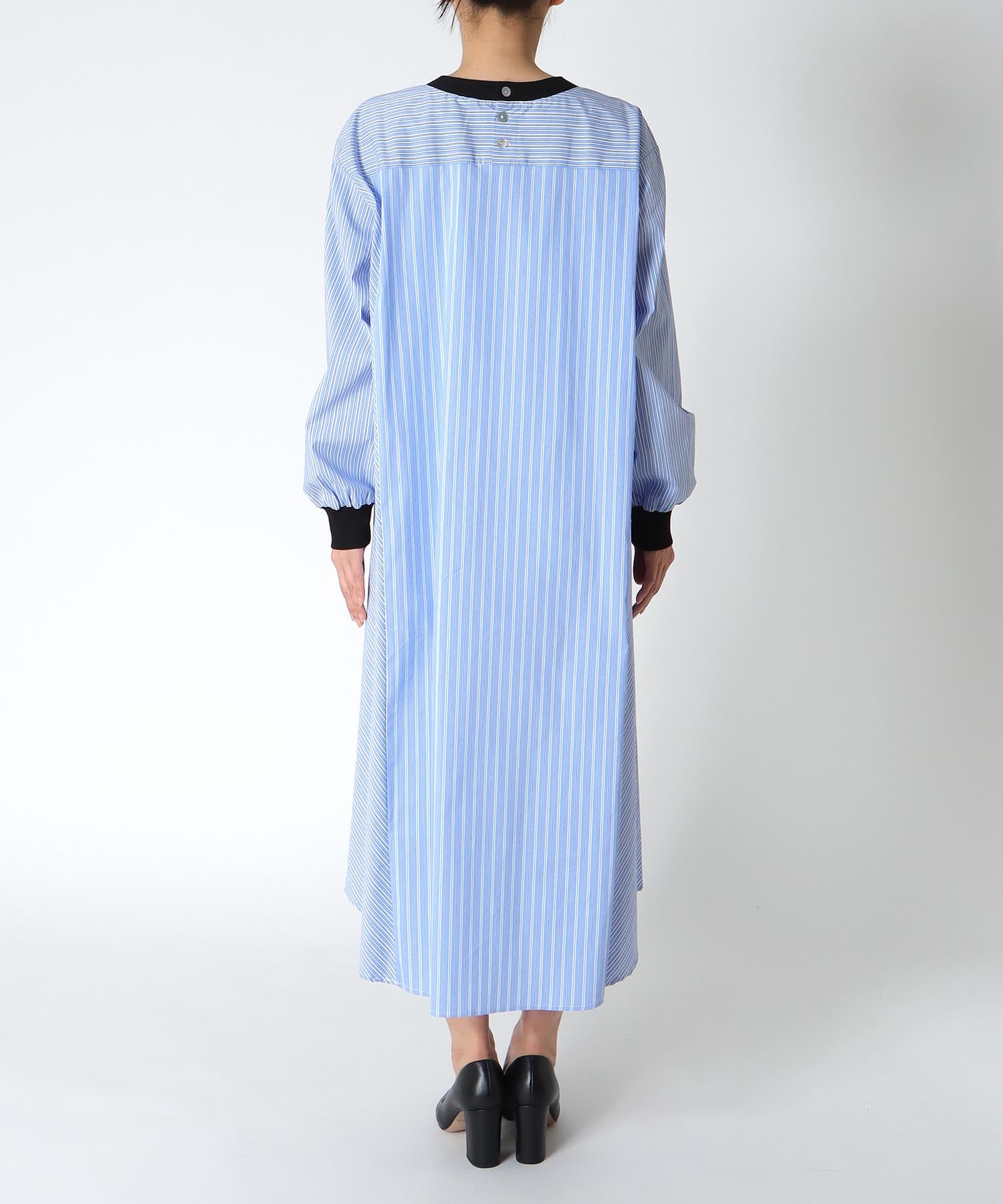 ストライプバイカラーワンピース