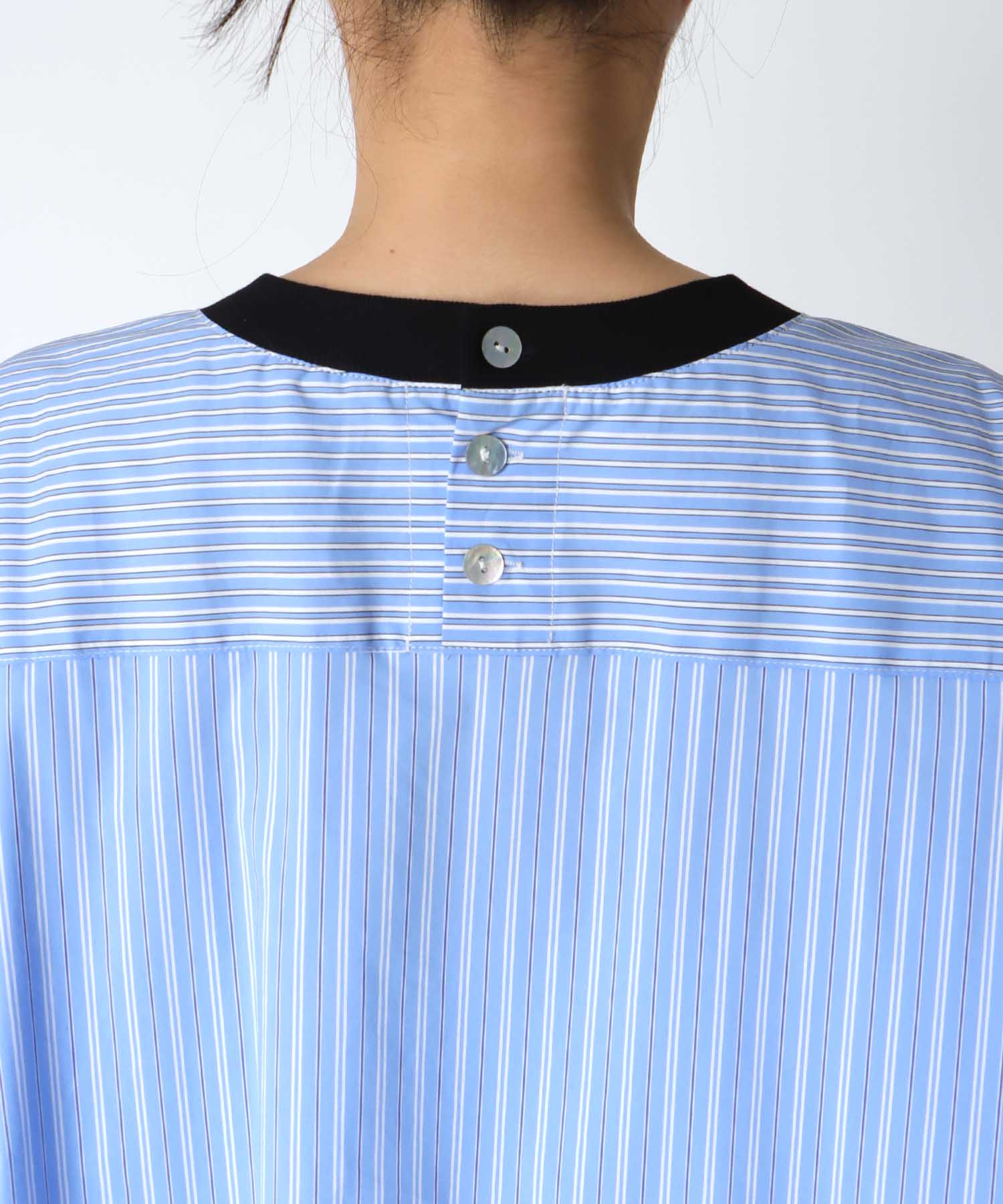 ストライプバイカラーワンピース