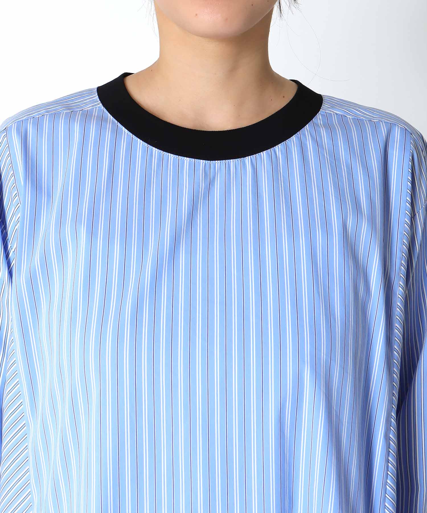 ストライプバイカラーワンピース