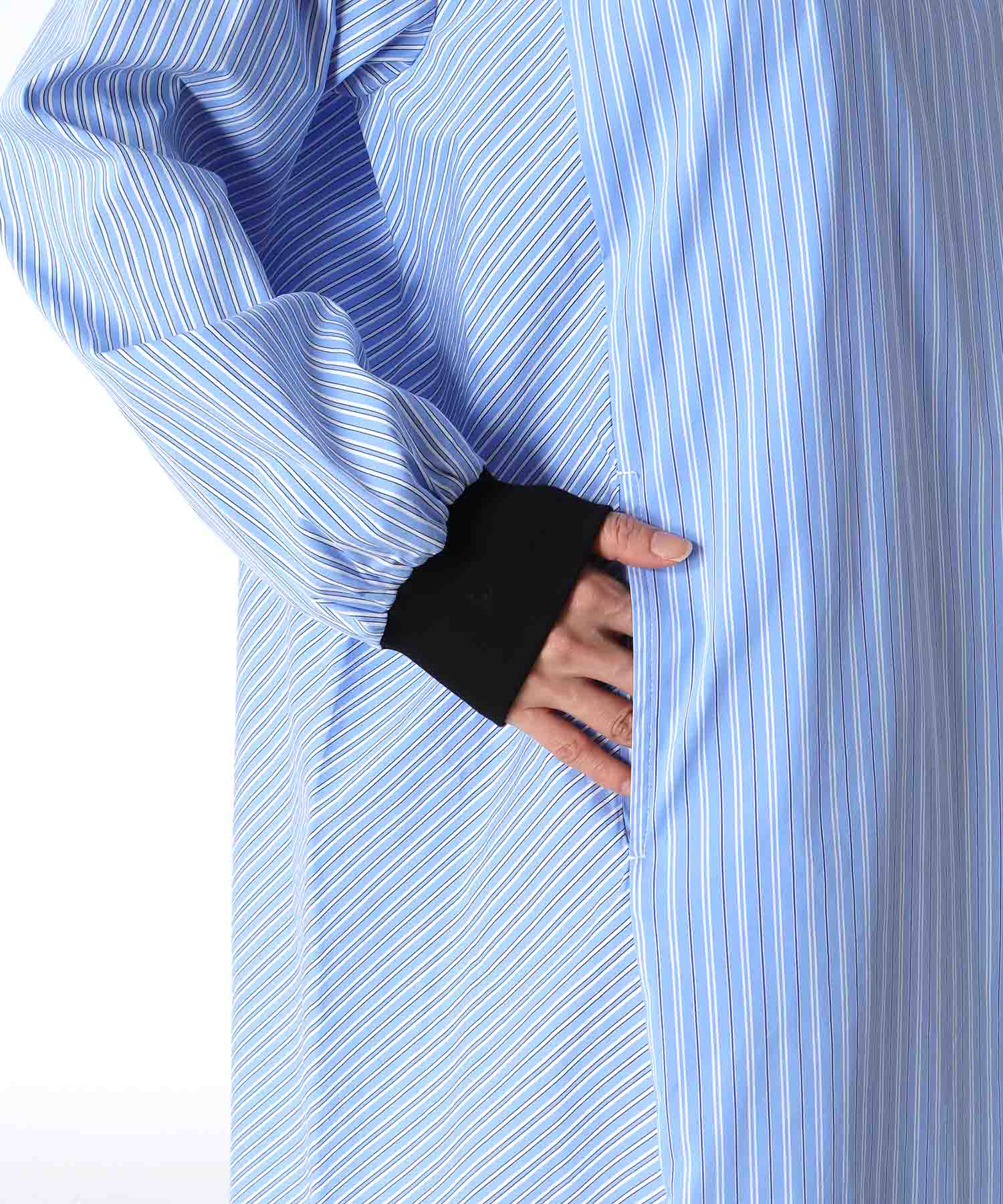 ストライプバイカラーワンピース