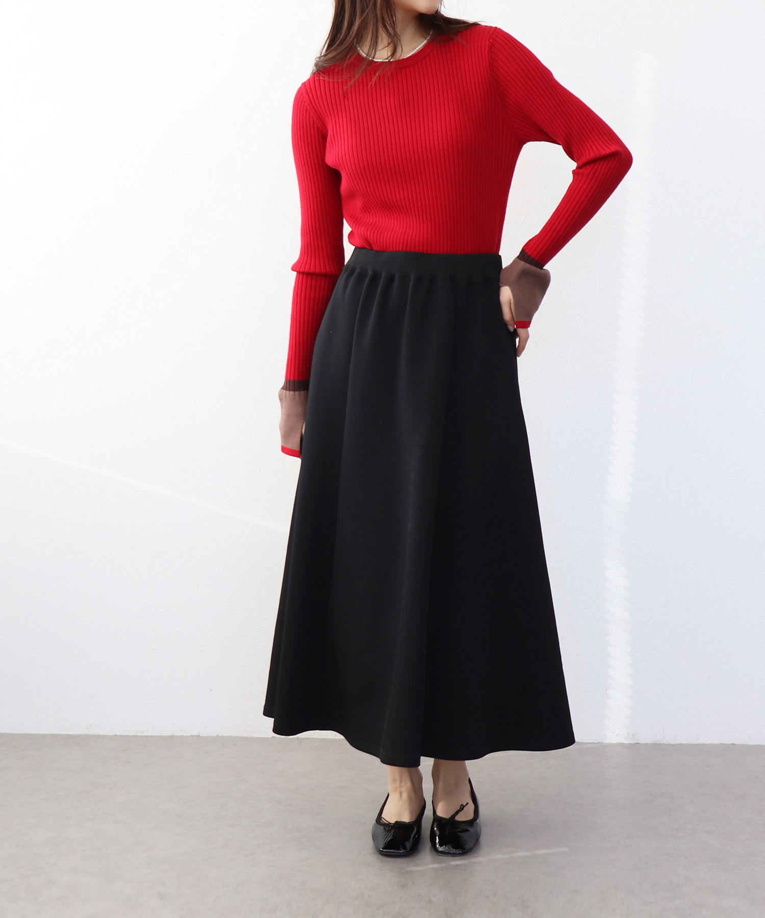 ダンボールニットフレアスカート