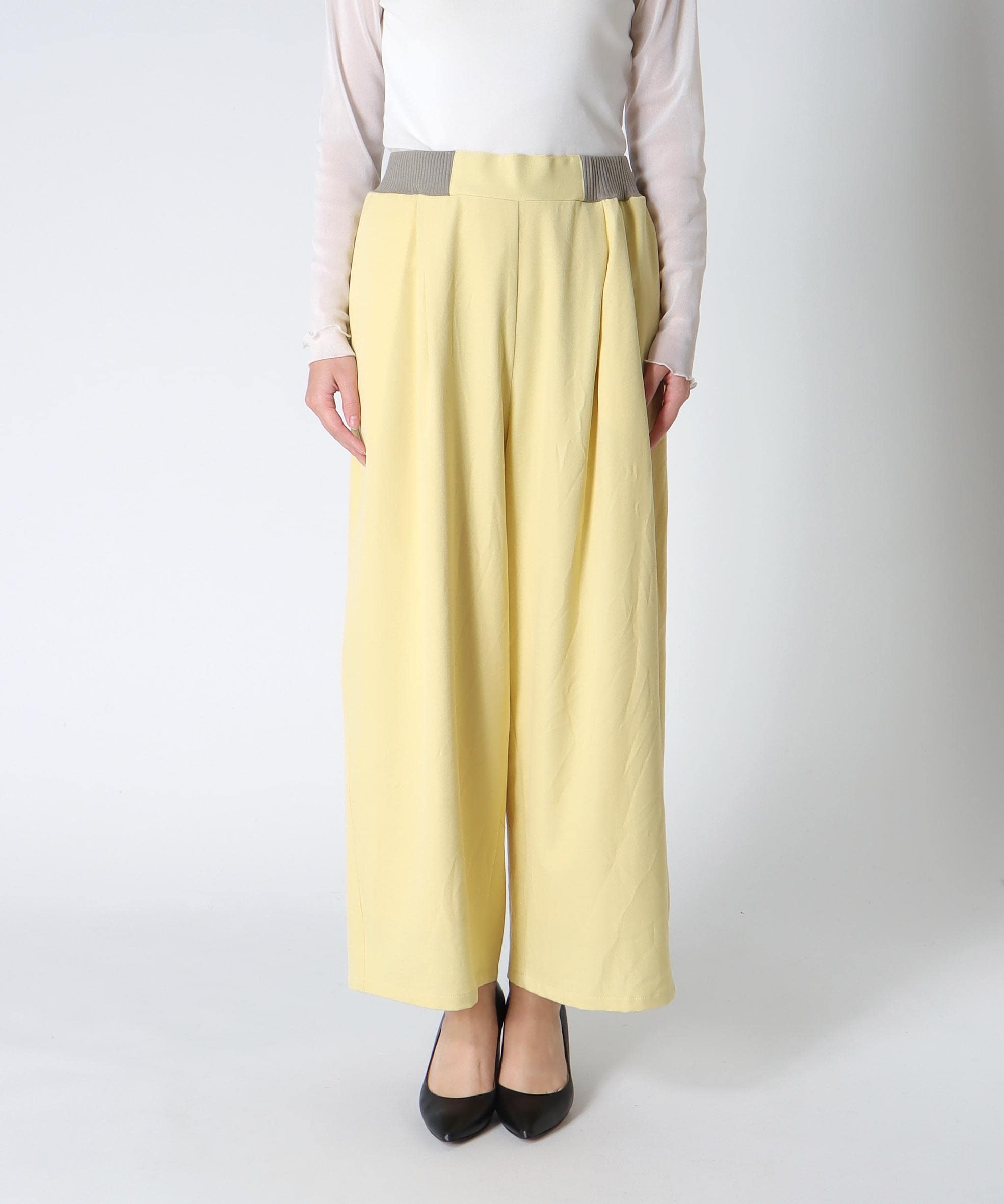 ウエストリブソフトコクーンパンツ