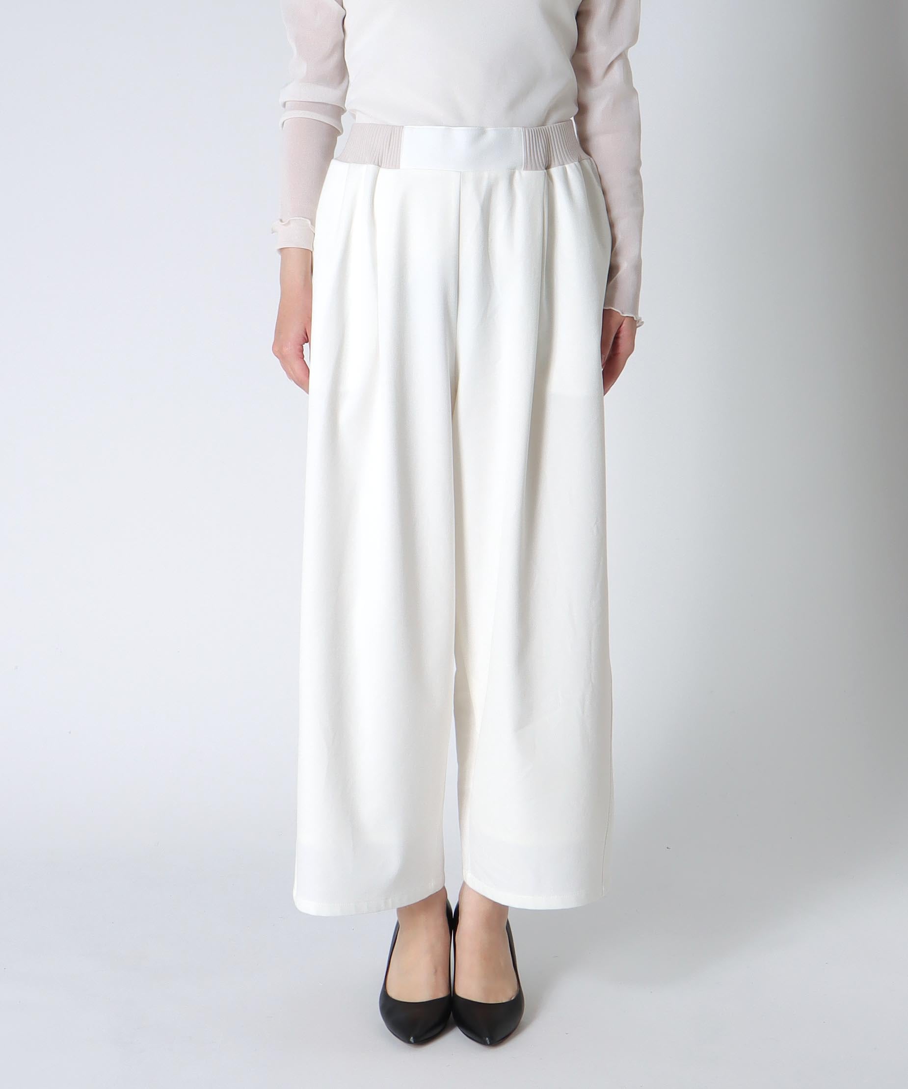 ウエストリブソフトコクーンパンツ