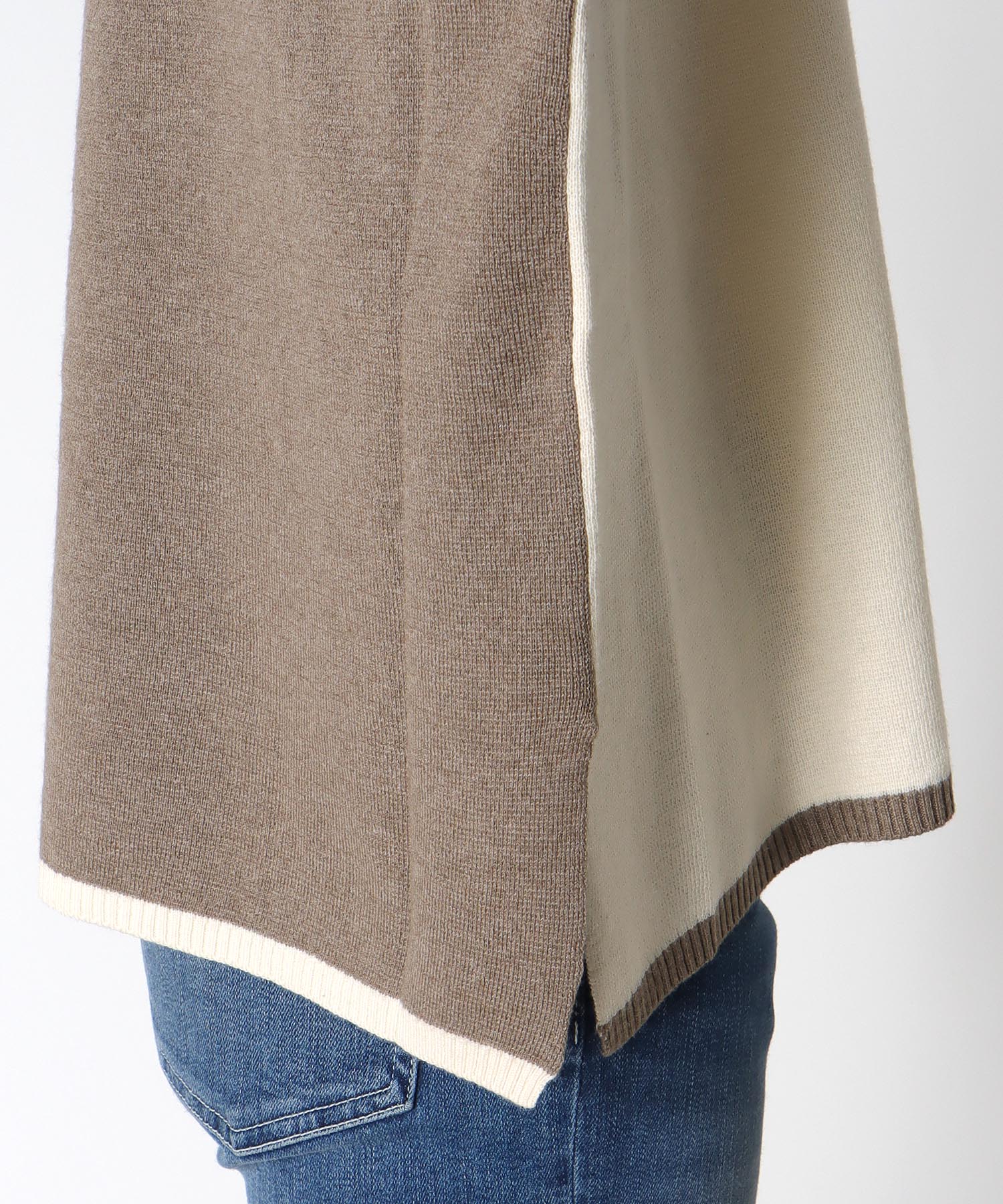 綿シルクバイカラーニット