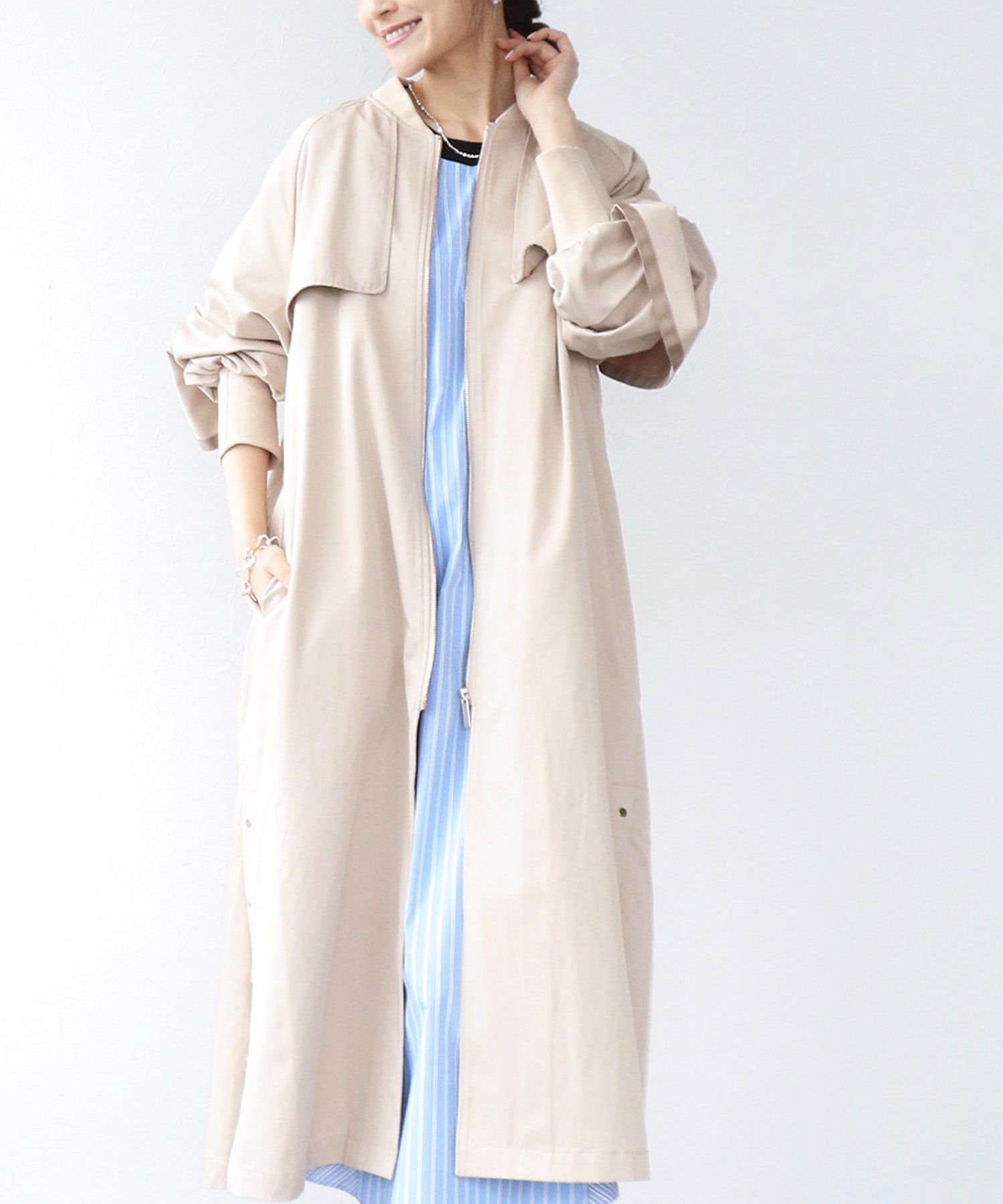 ライナー付ロングブルゾン