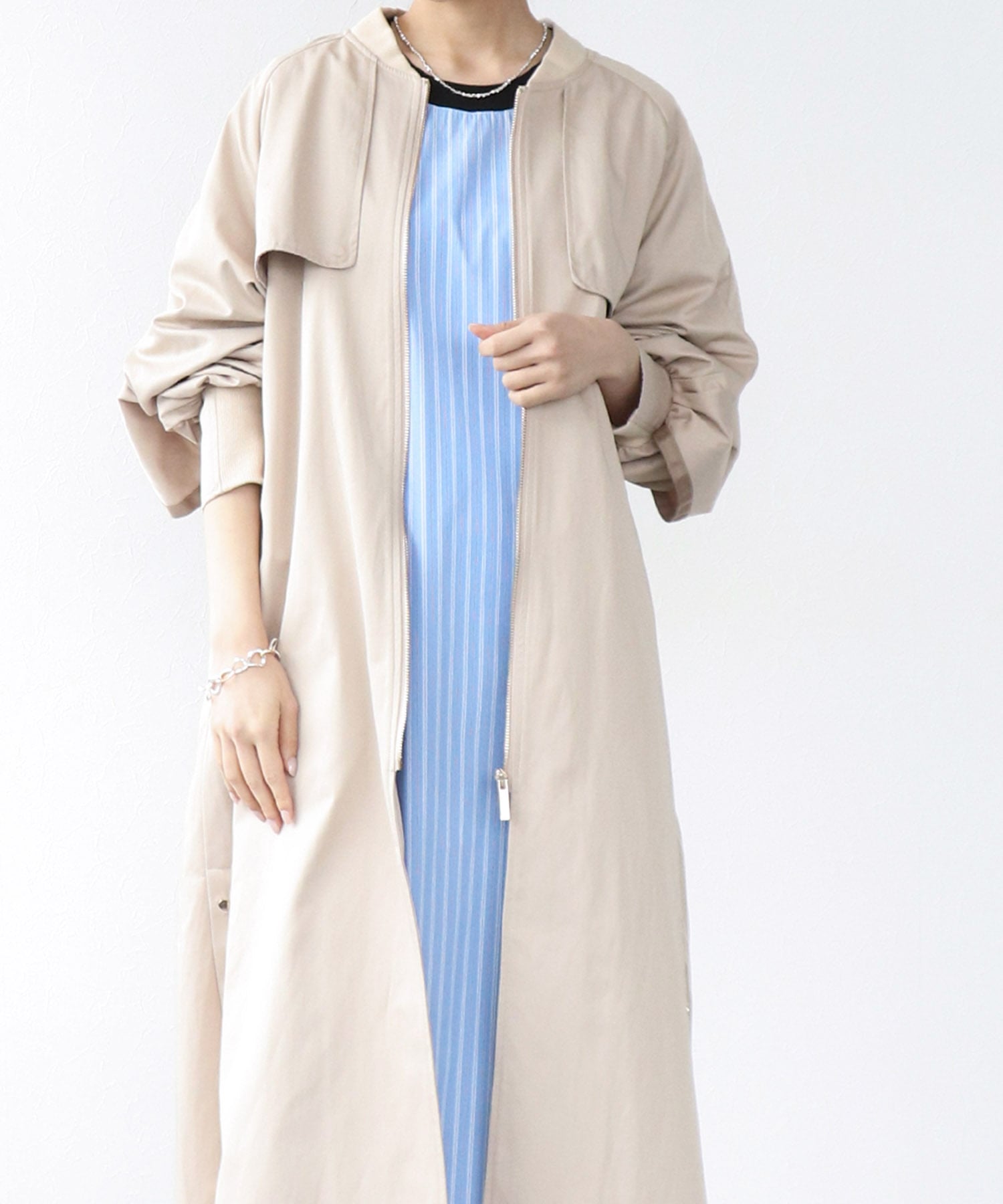 ライナー付ロングブルゾン